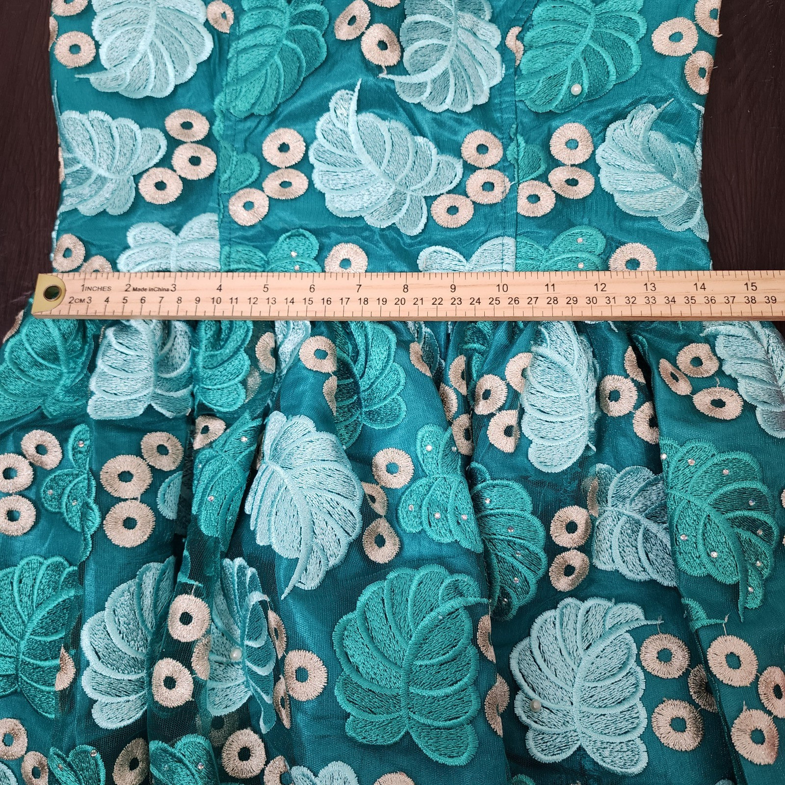 Vintage 1960s Tiki Lounge Cocktail Dress Handmade Hawaiian Resortwear Teal