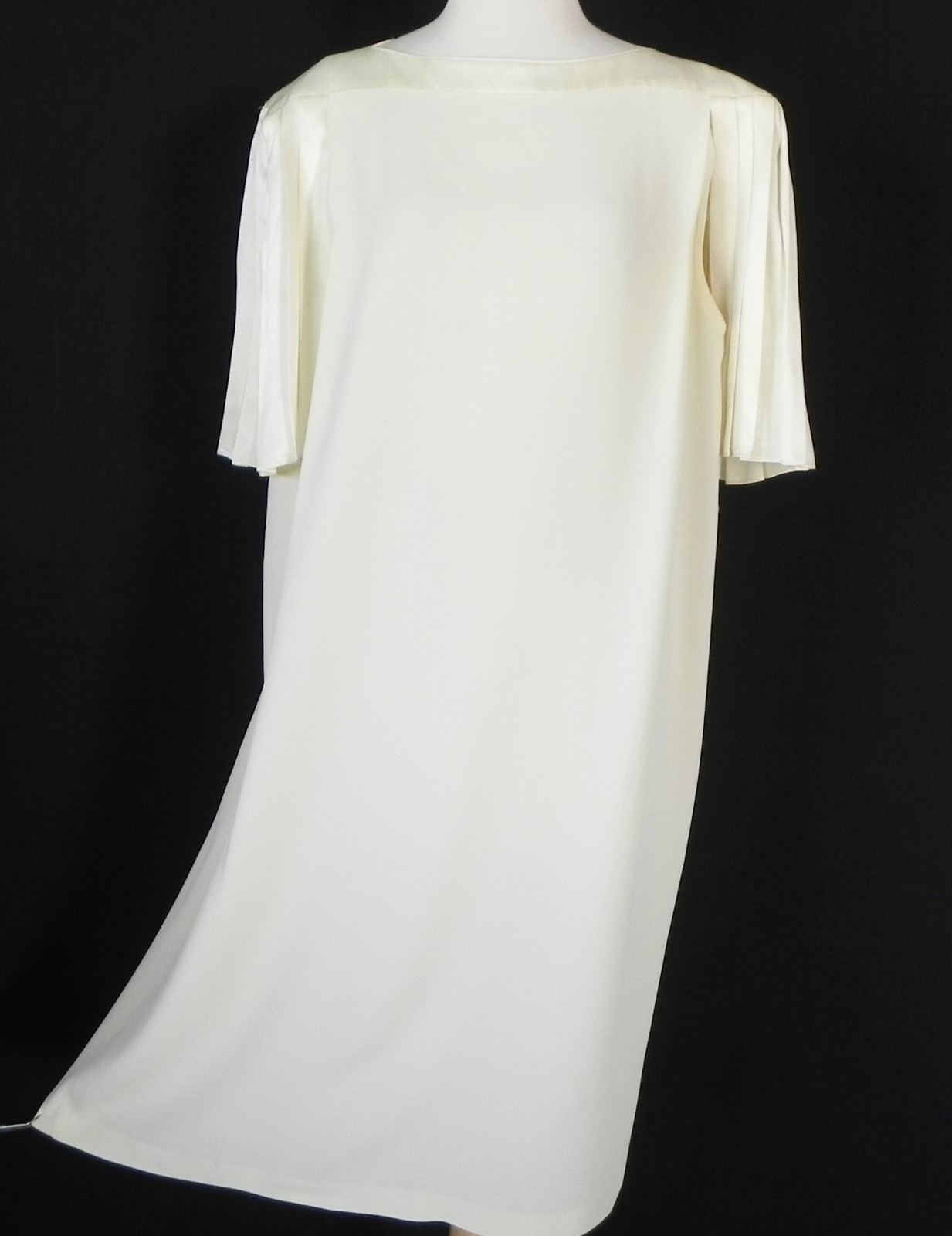 Vtg Lizzy & Johnny Dress Formal Ivory Open Cap Sleeve Size 15/16 (2XL)