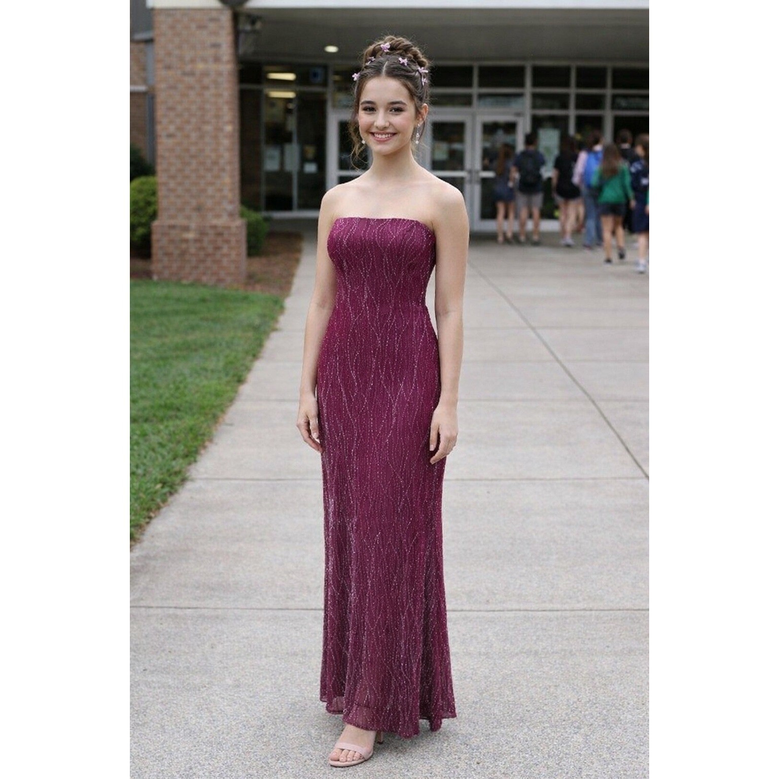 Vintage Jessica McClintock Gunne Sax Dress 11 Strapless HOCO Event Formal Prom