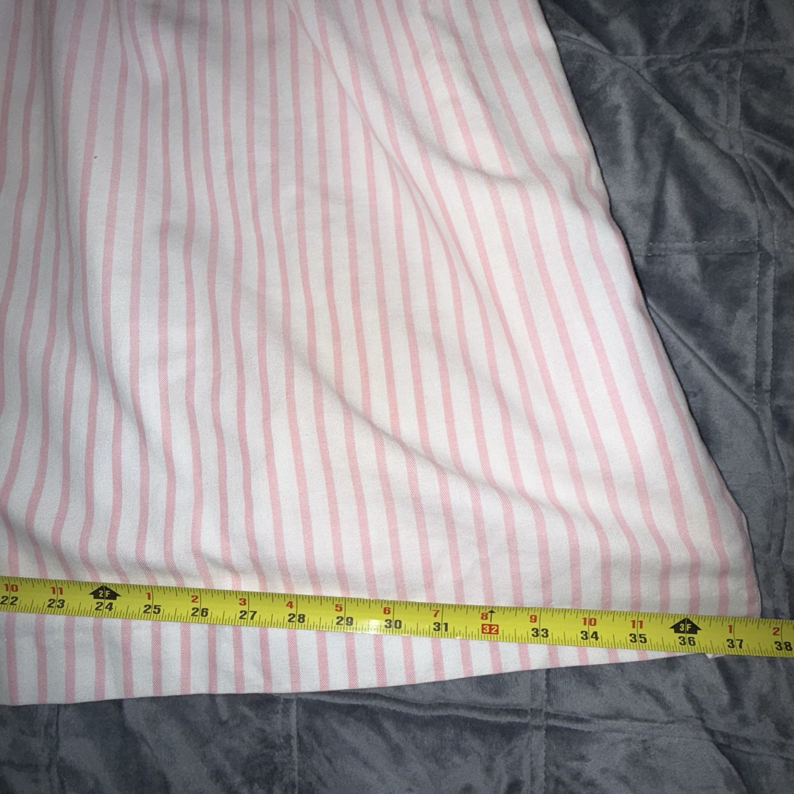 Vintage JT Dress Pink White Striped Shirt Dress Belted USA 80s Women’s 12 EUC