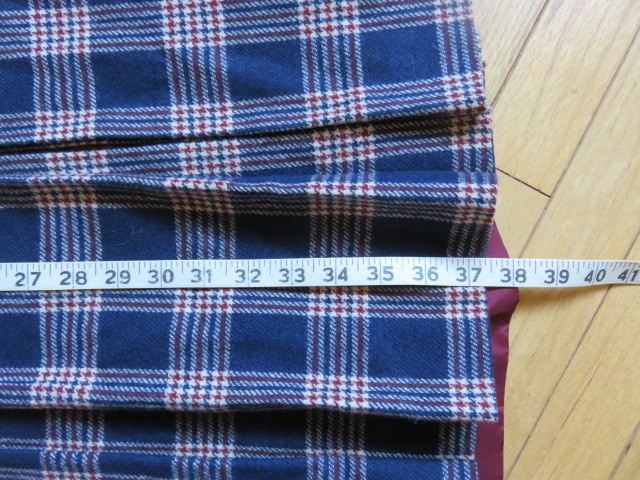 Vintage Jackfin New York Pure Wool Womens Plaid Red White Blue Pleated Skirt 12