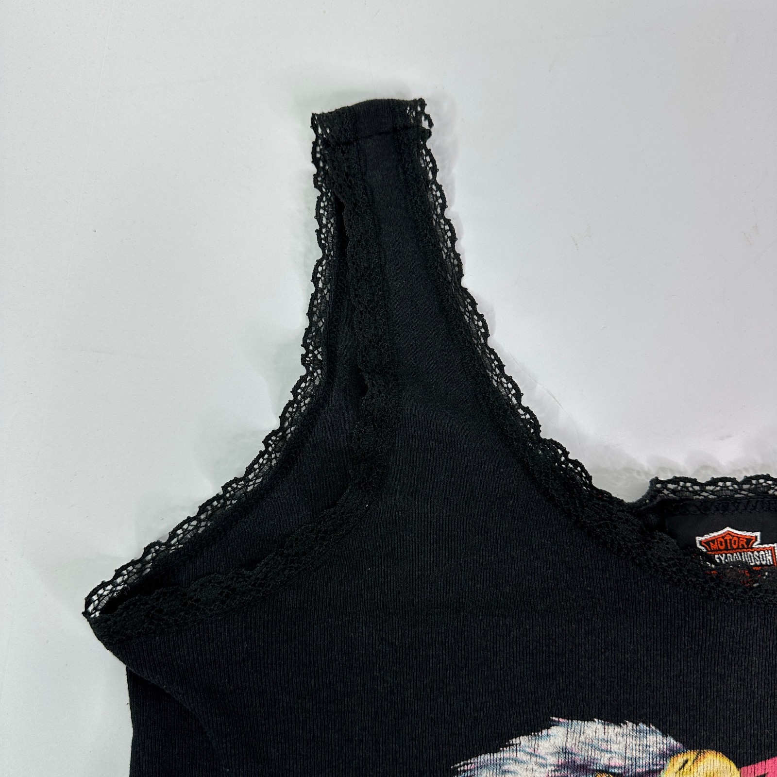 Vintage 90s Harley Davidson 3D Emblem Forever Wild Eagle Tank Top Womens Lrg Vtg