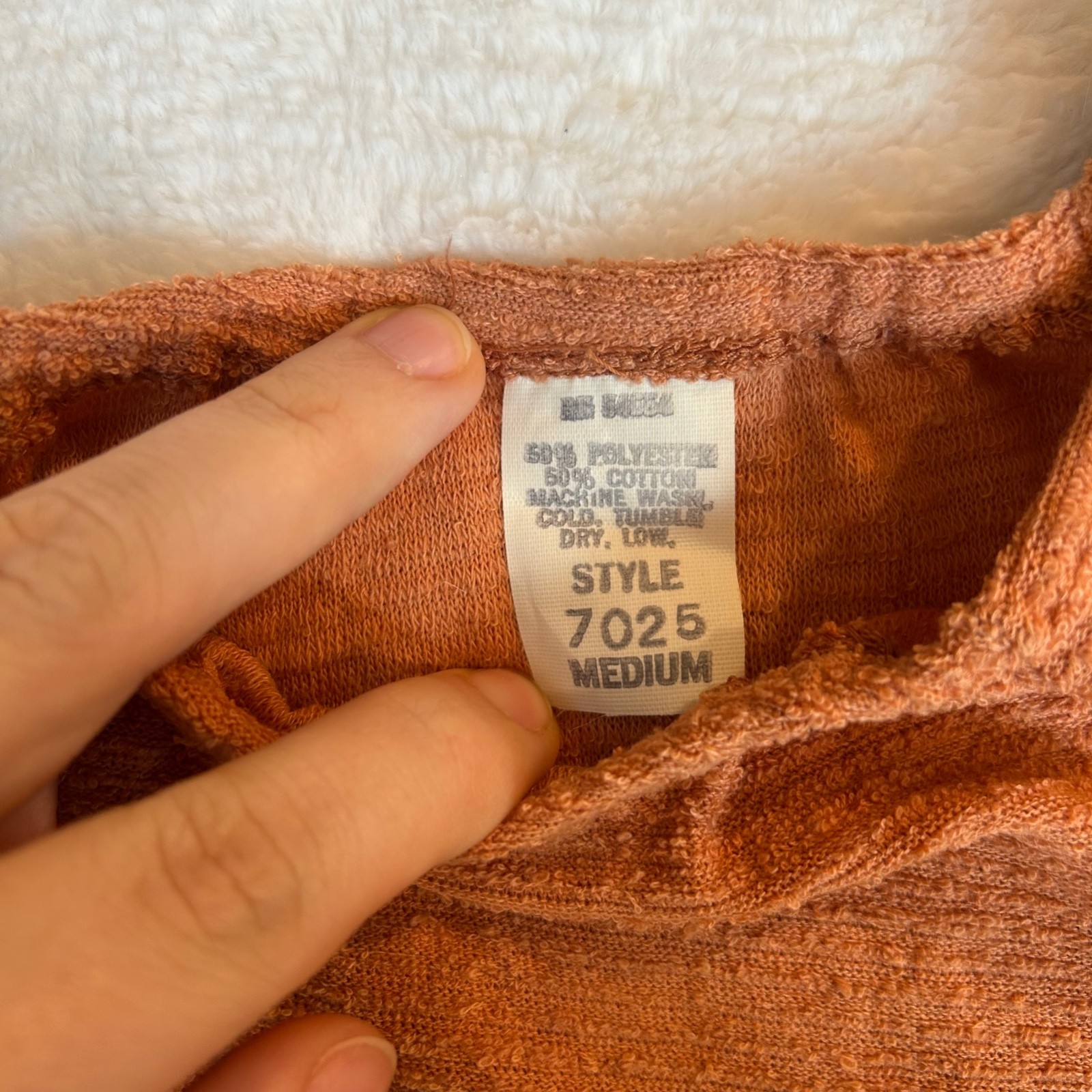 Vintage 1970s–80s Rust Cottagecore Prairie Peasant Puff Sleeve Crop Top Womens M