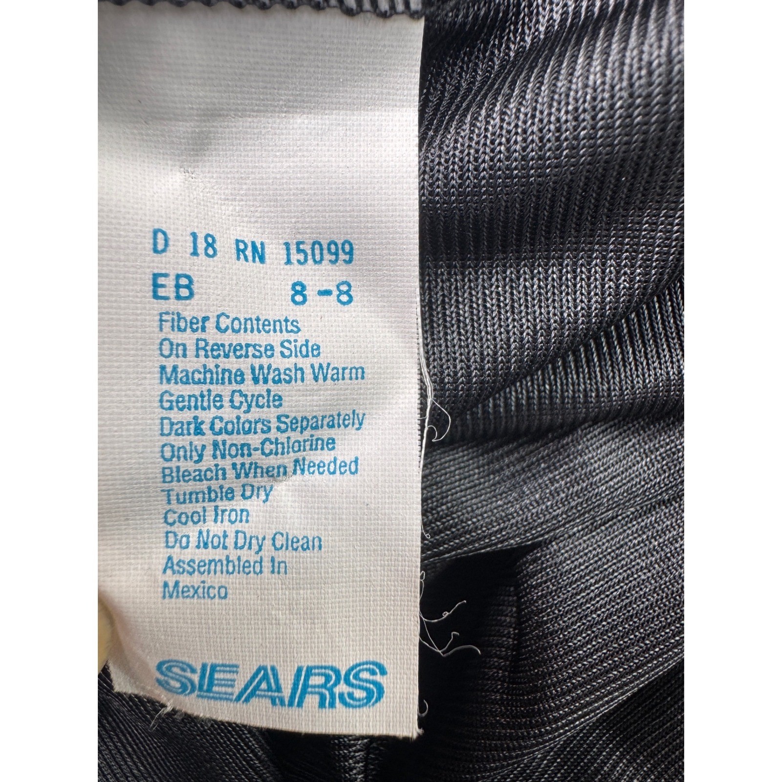 Vintage Sears Black Antron III Nylon Camisole and Half Slip Set Large