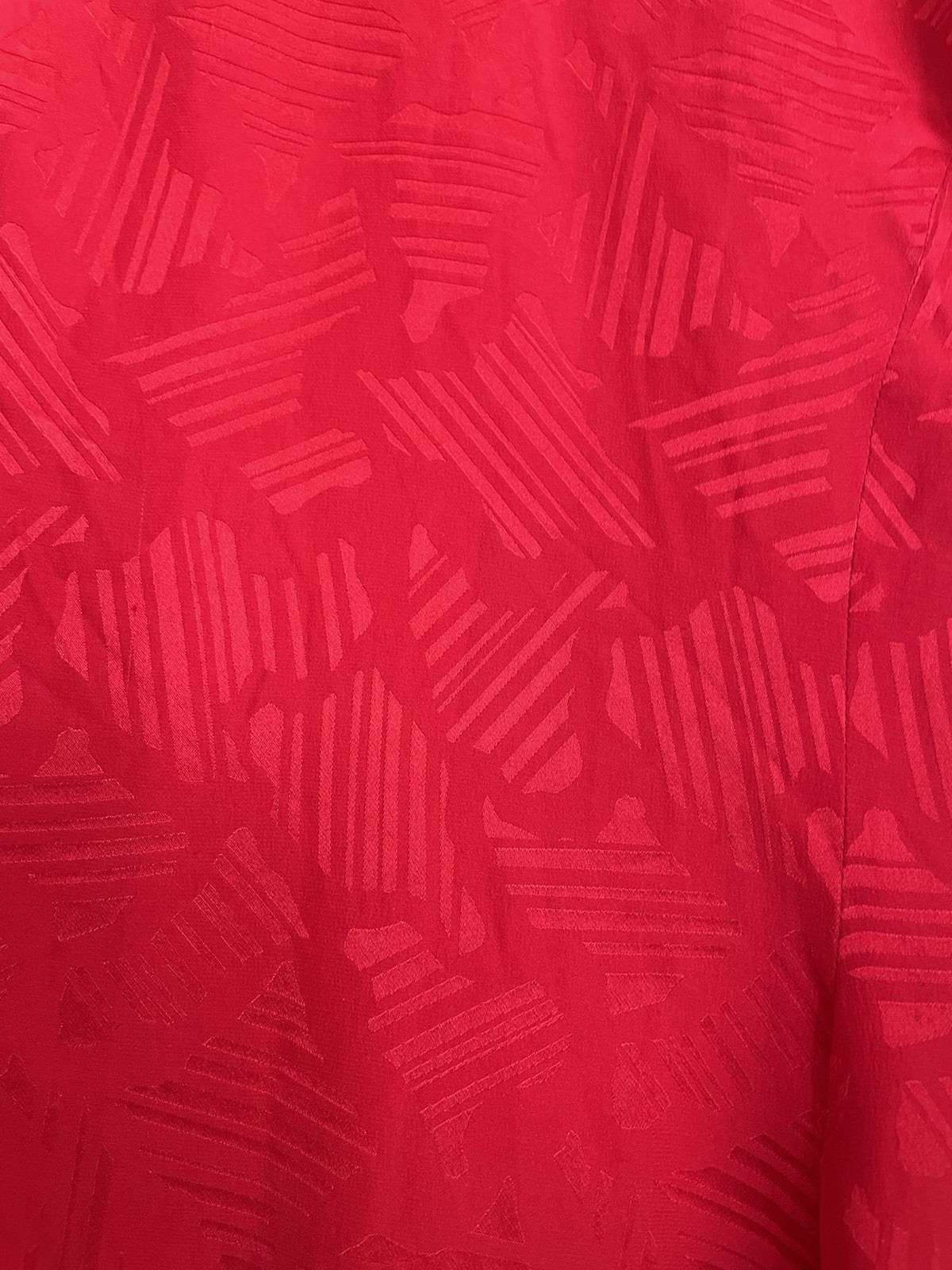 Vintage 80’s Silky Poly Hand Beaded Glam Stylish Red Dress 10