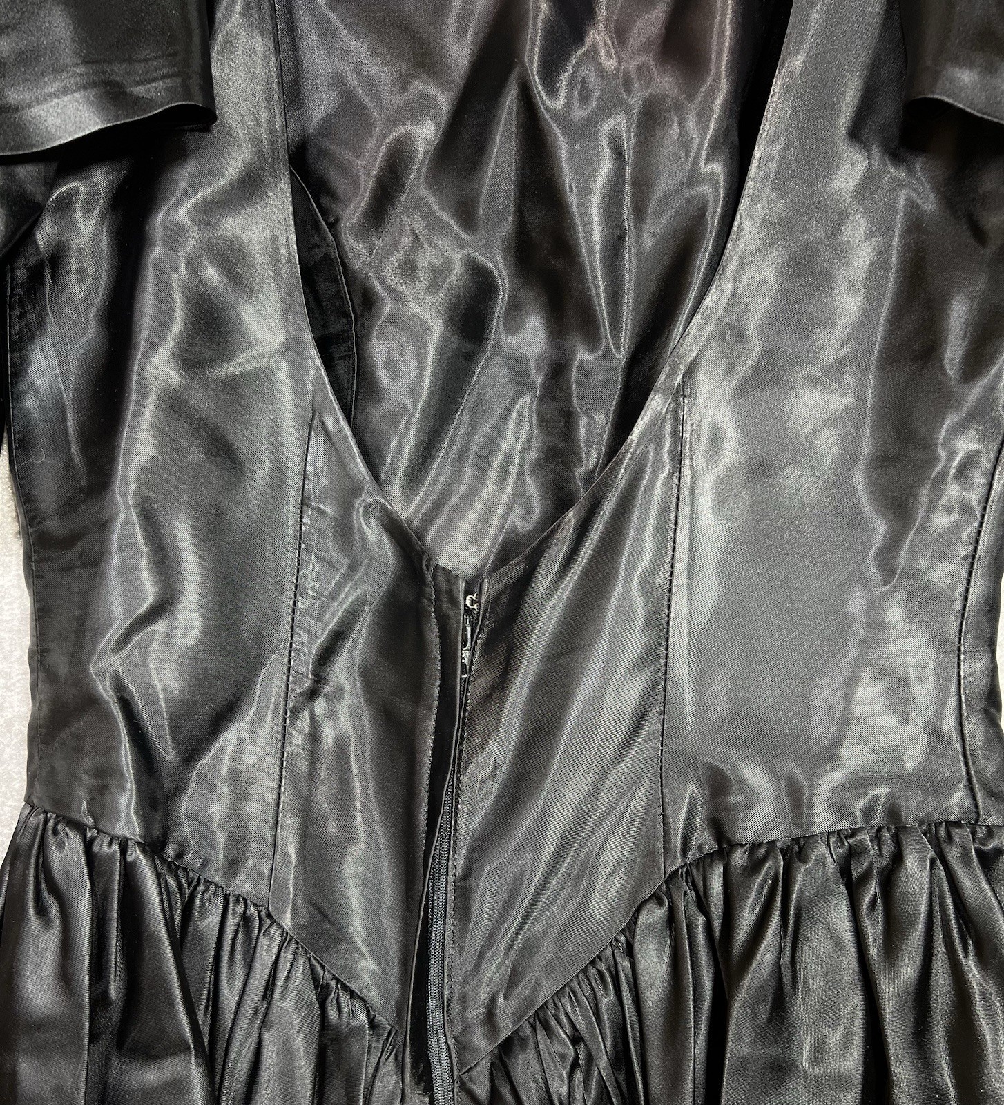VTG 80s Dance Allure Party Dress Womens Juniors Size 7/8 Black Deep Plunge Back