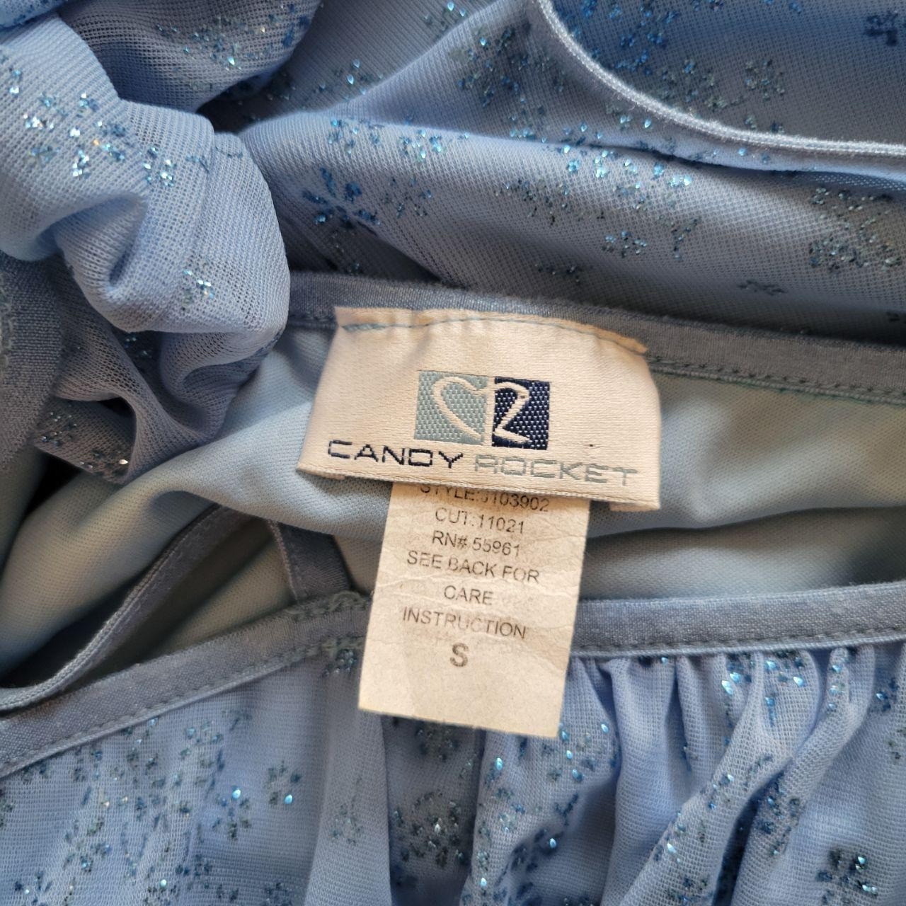 Y2k Baby Blue Sparkly Mesh Milkmaid Formal, Prom, Wedding Guest Dress