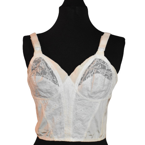 Vintage Angela Long Bra White Bustier 34B Style P570 with Original Box