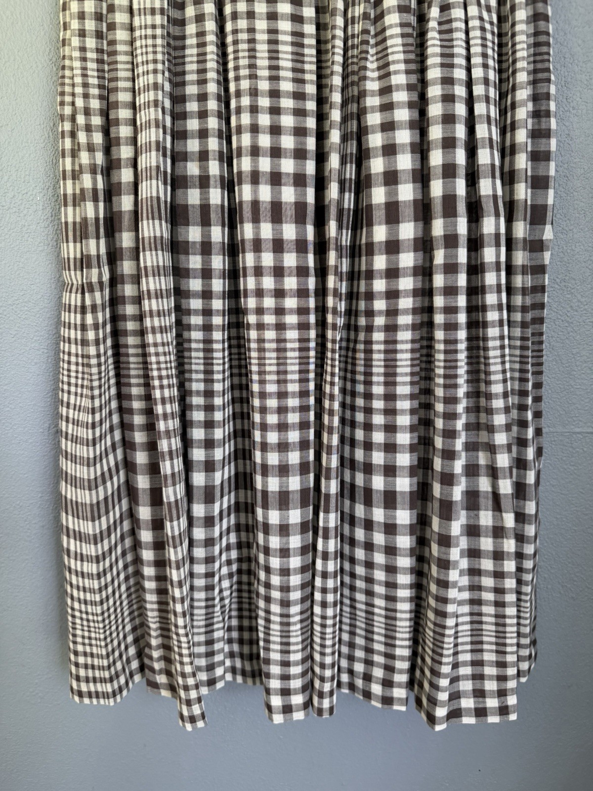 VTG 50s 60s Lorch Of Dallas Gingham Plaid Skirt Tie Brown Rockabilly Swing S/M?