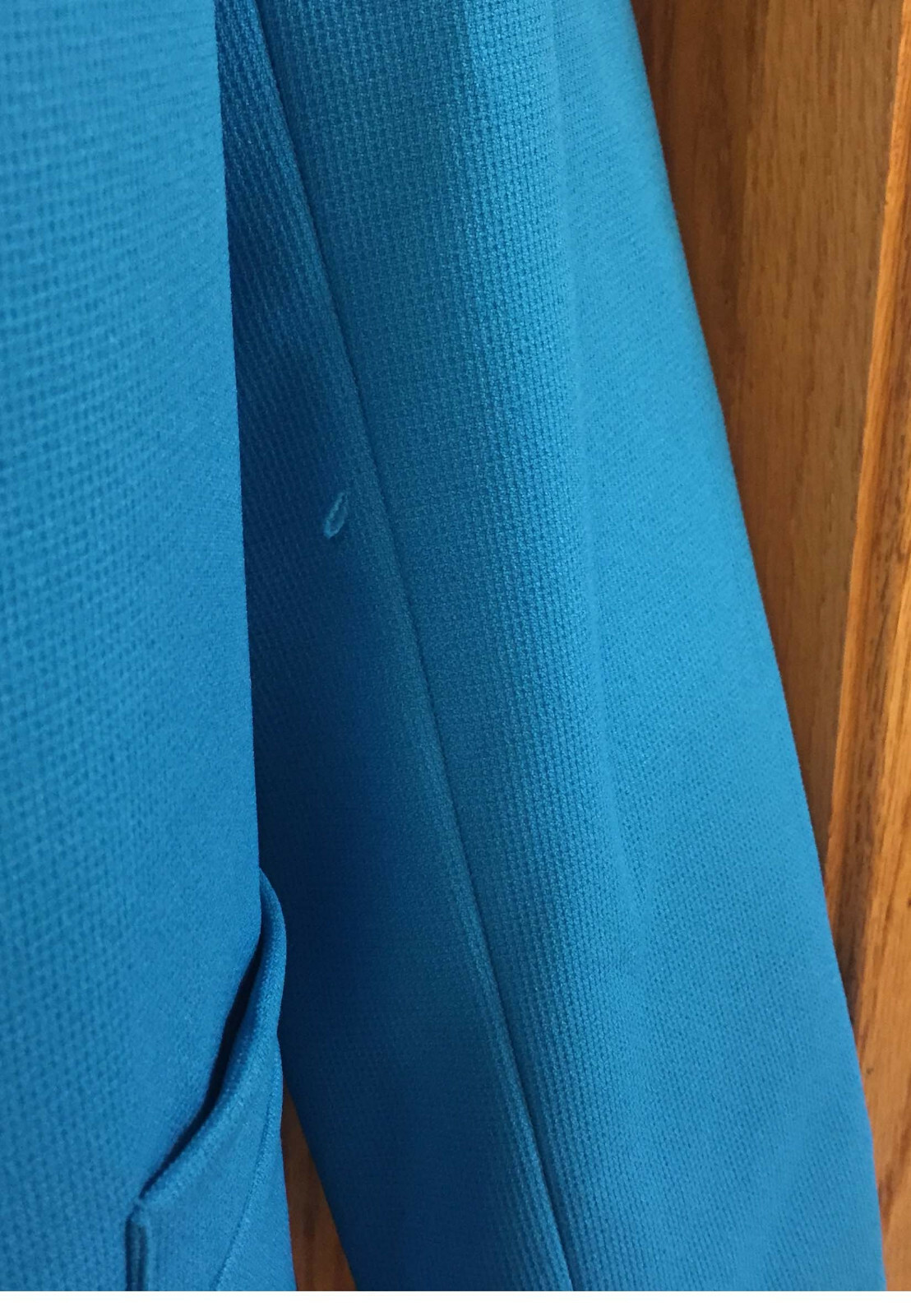 Suit Blazer Jacket Turquoise Blue & Black Blouse Shirt Set 2 Vintage Size 8