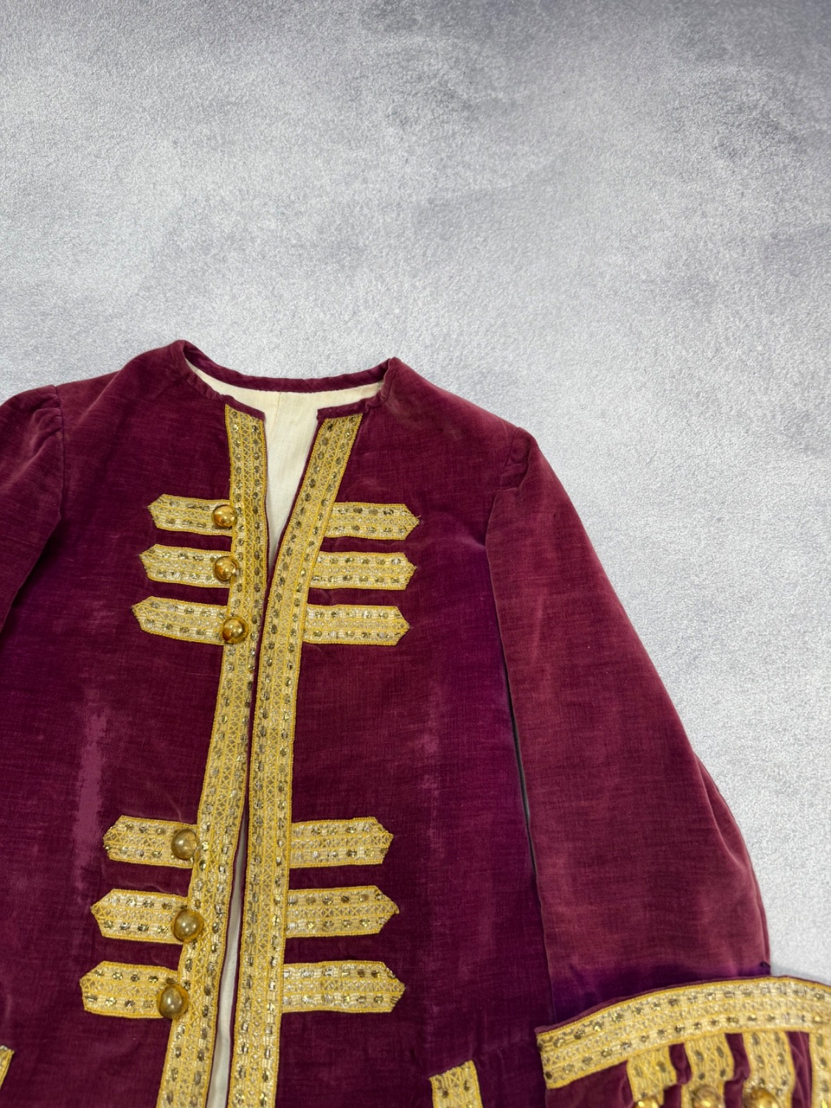Rococo True Vintage Antique 18th Century Womens Frock Coat Jacket Red Very Rare