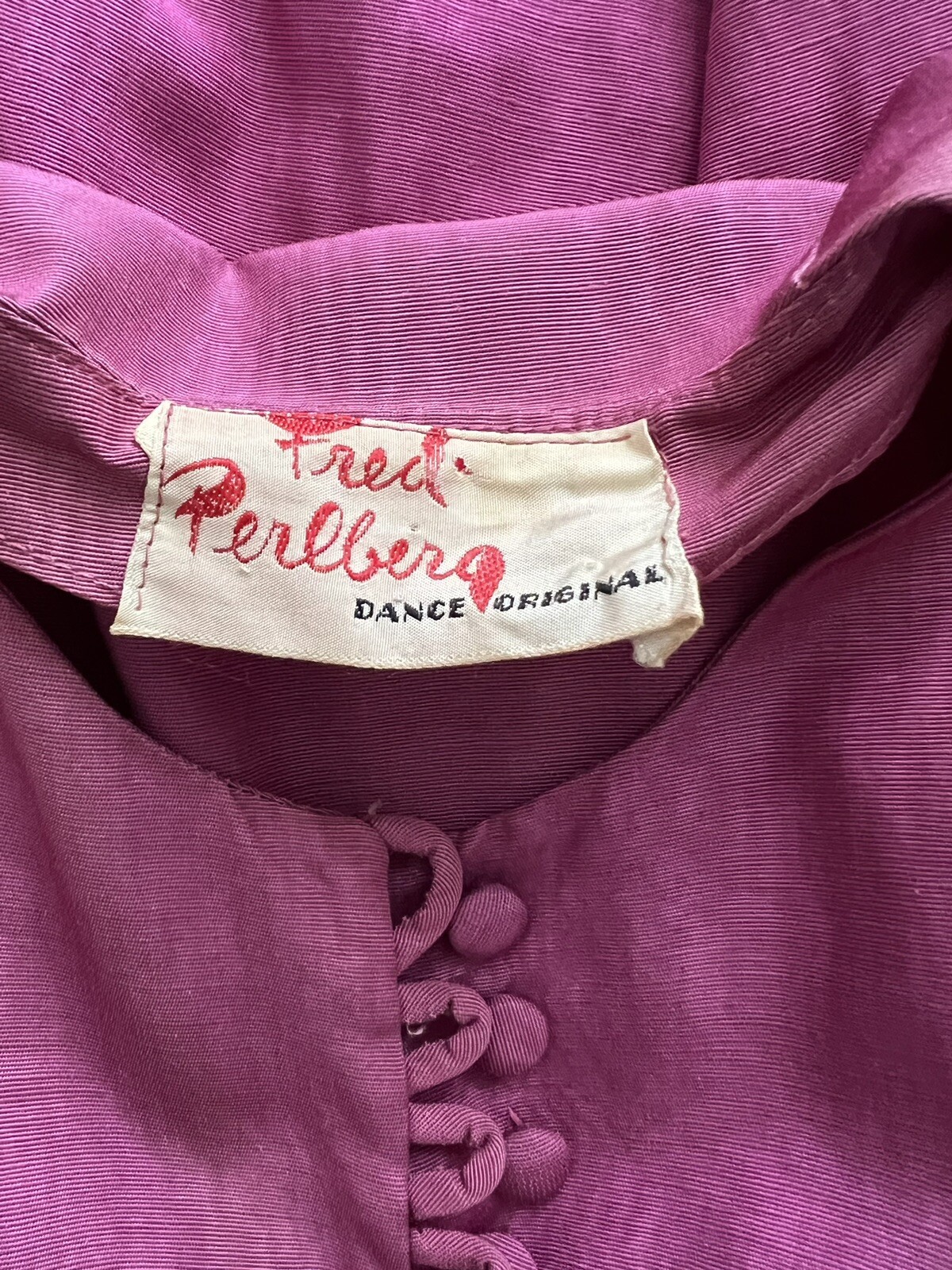 Vintage 1940s Fred Perlberg Dance Originals Mauve Formal Dress Matching Gloves