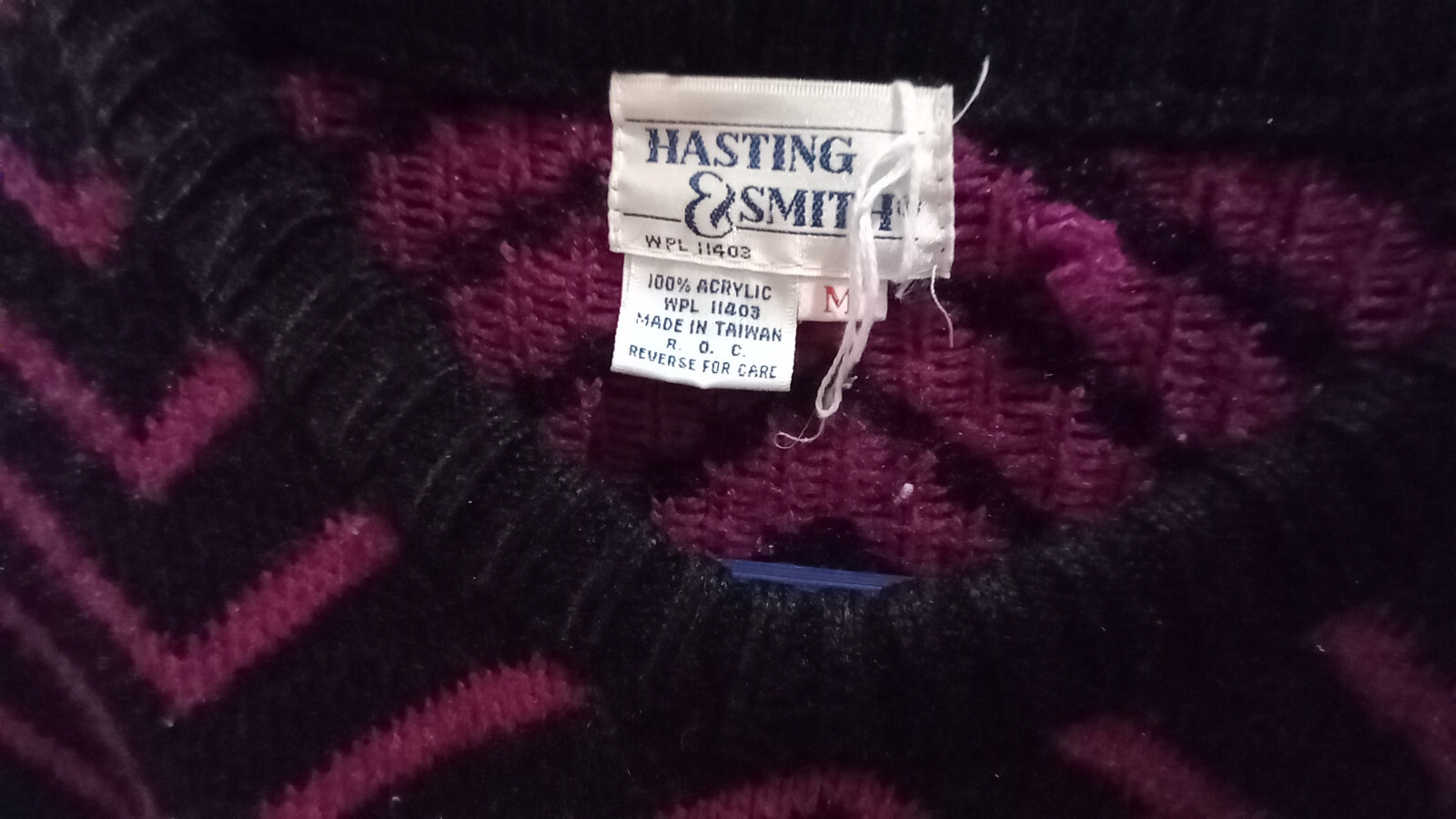 Vintage Hasting & Smith Aztec Design Bold Jewel Colors Thick Sweater M
