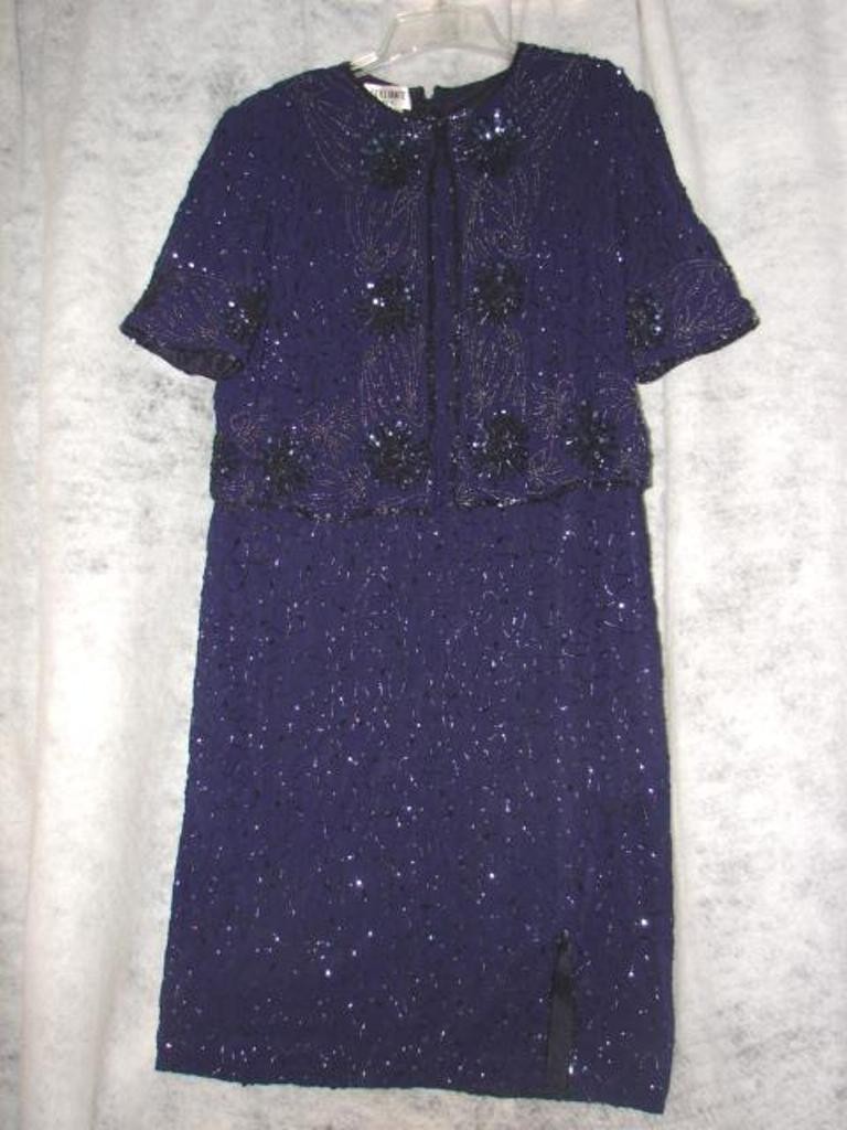 Vintage Brilliante by J A Beaded and Sequence Dress Size Large
