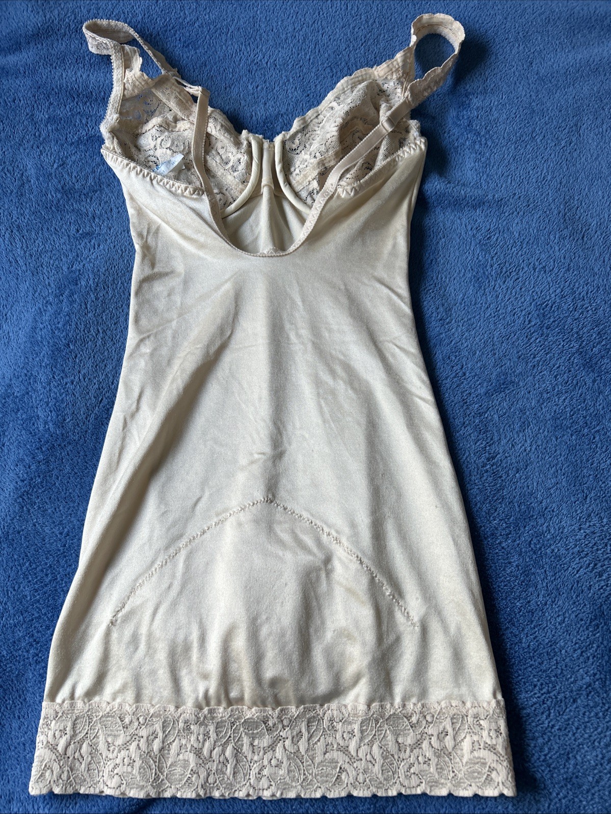 Vintage Flexees One Piece Nude Shapewear Slip Dress Body Suit Size 34C