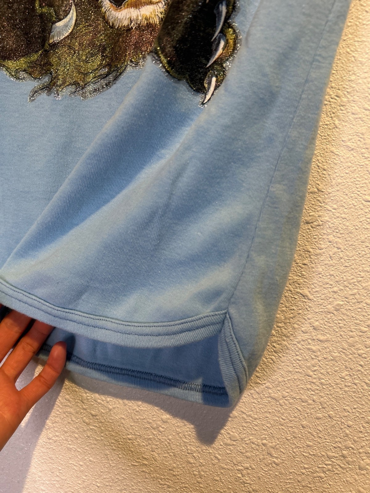 Vintage 80’s Glitter Lion Womens Large Vintage Retro Shirt Babydoll