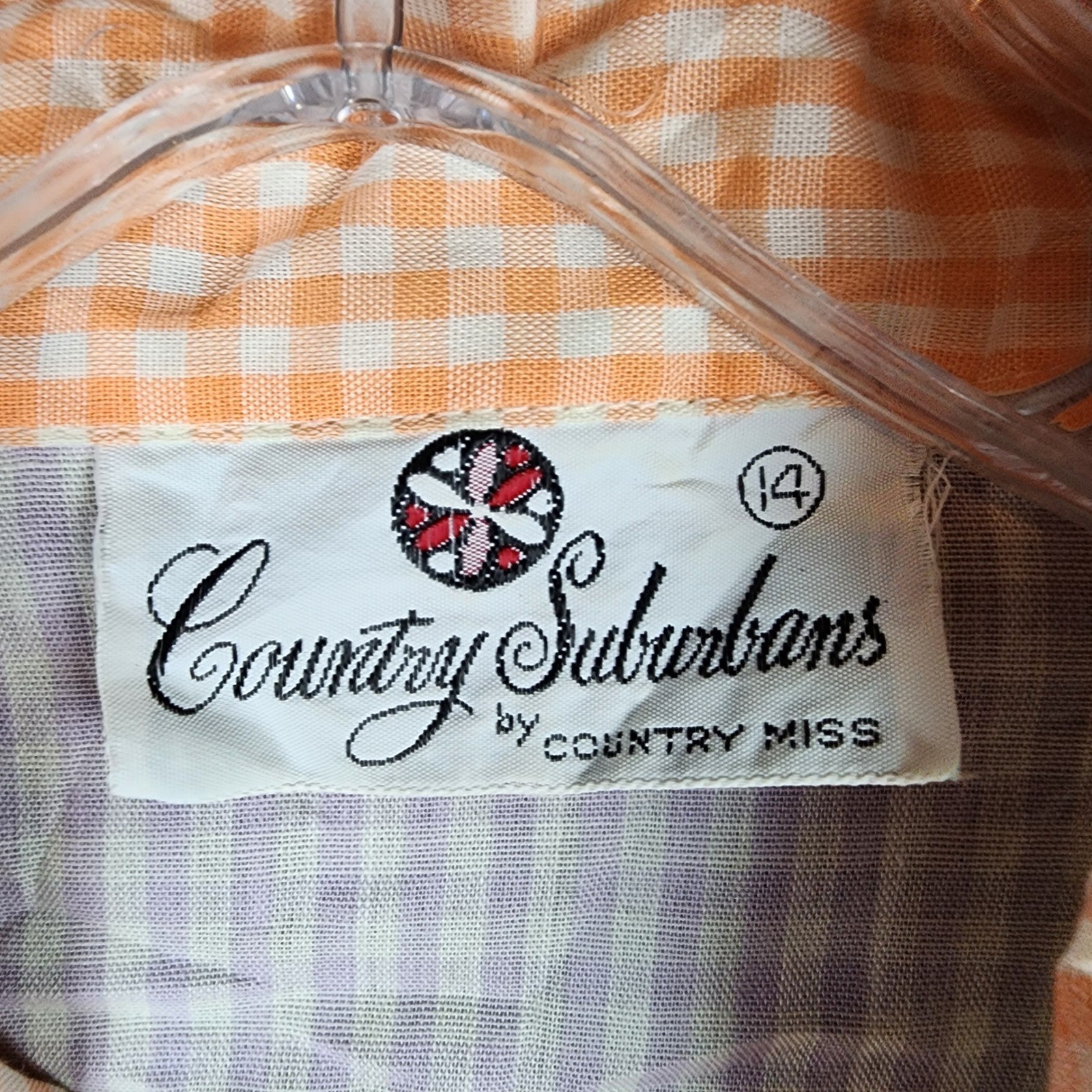 Country Suburbans Button Down Women 14 Gingham Patchwork Vintage Shirt