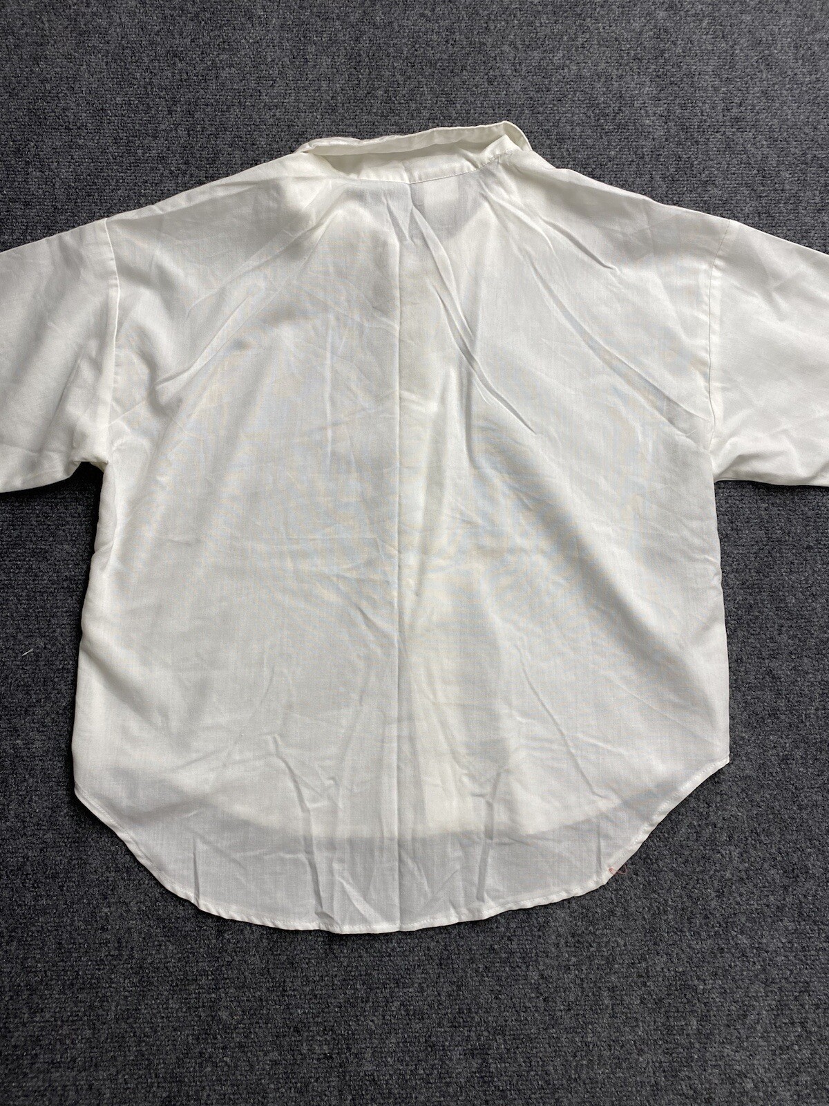 Vintage California Spice White Lace Front Short Sleeve Button Up Size M