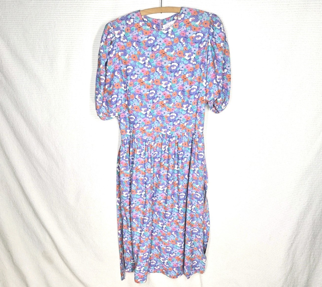 Vintage 1990s Pastel Dress wBelt Belle France Rayon 12 Large Jane Schaffhausen