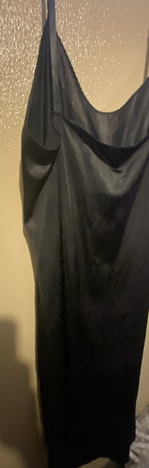 vasarette dress slip black size 38 made in usa 100% Nylon Y2K