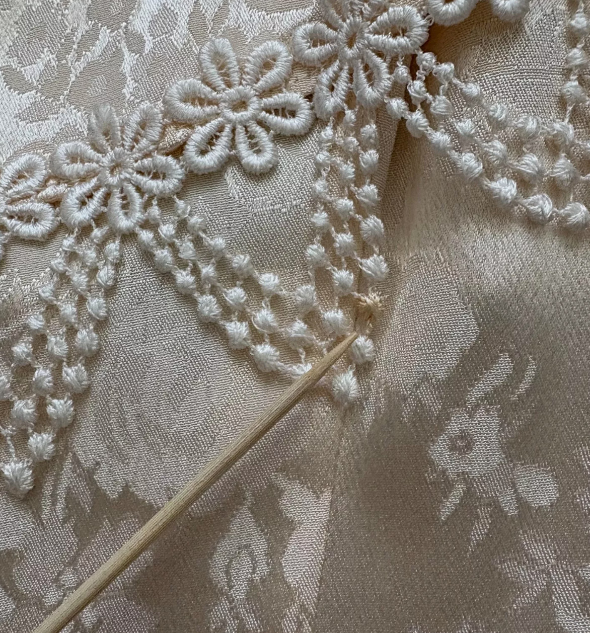 VTG Jessica McClintock Ivory Lace Wedding Dress Sz 4 / 6 Whimsigoth 80’s *READ