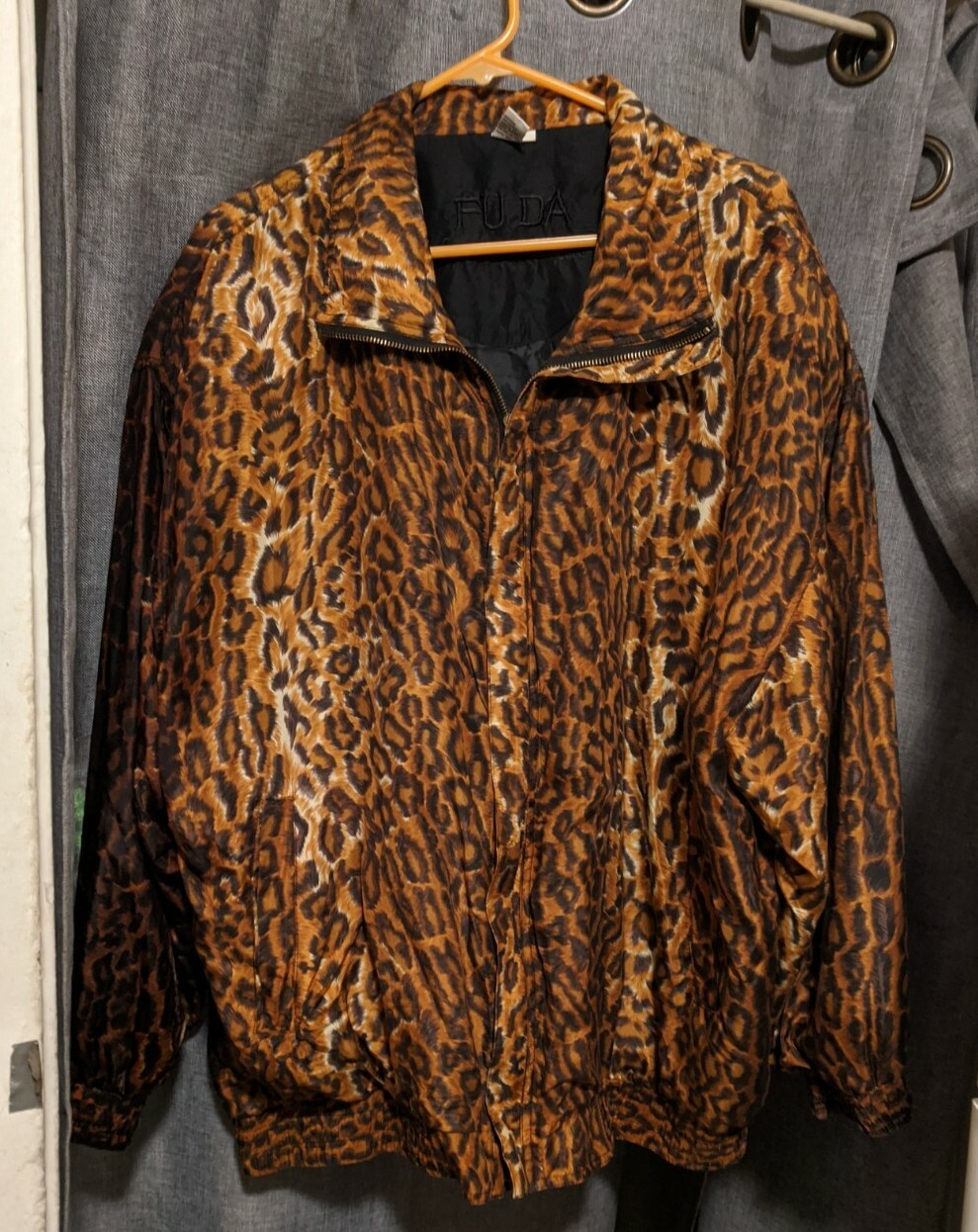 Fuda International Animal Print Bomber Jacket plus size