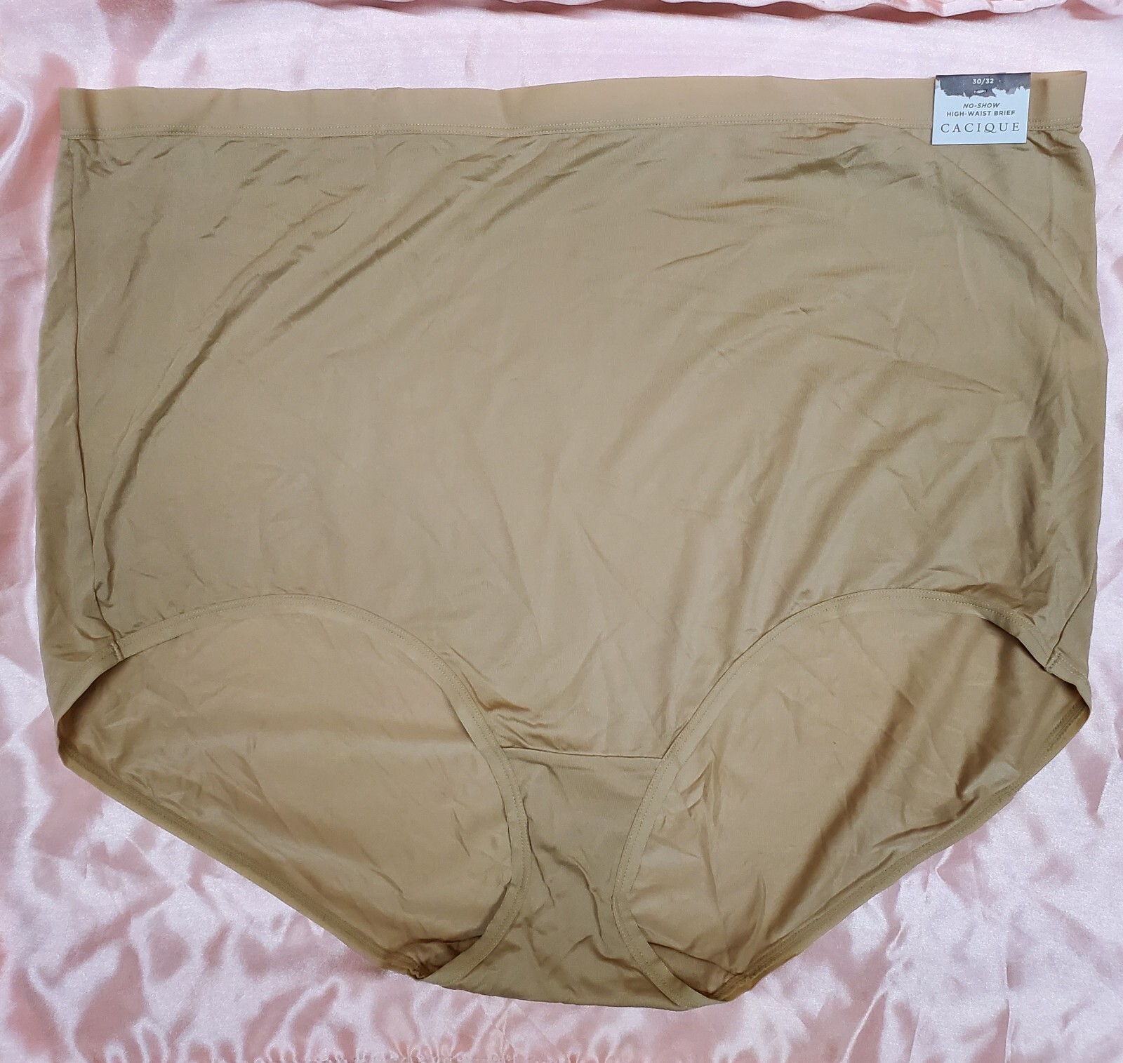 Lane Bryant Cacique Beige Extra Soft Full Brief 30/32 Silky Sissy Granny Panty