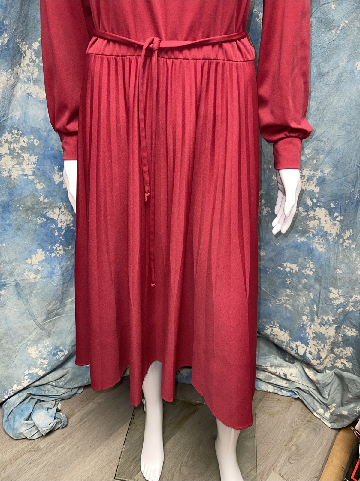 Vintage 1970s Red Polyester Disco Dress Happenings 38C 32W 54H