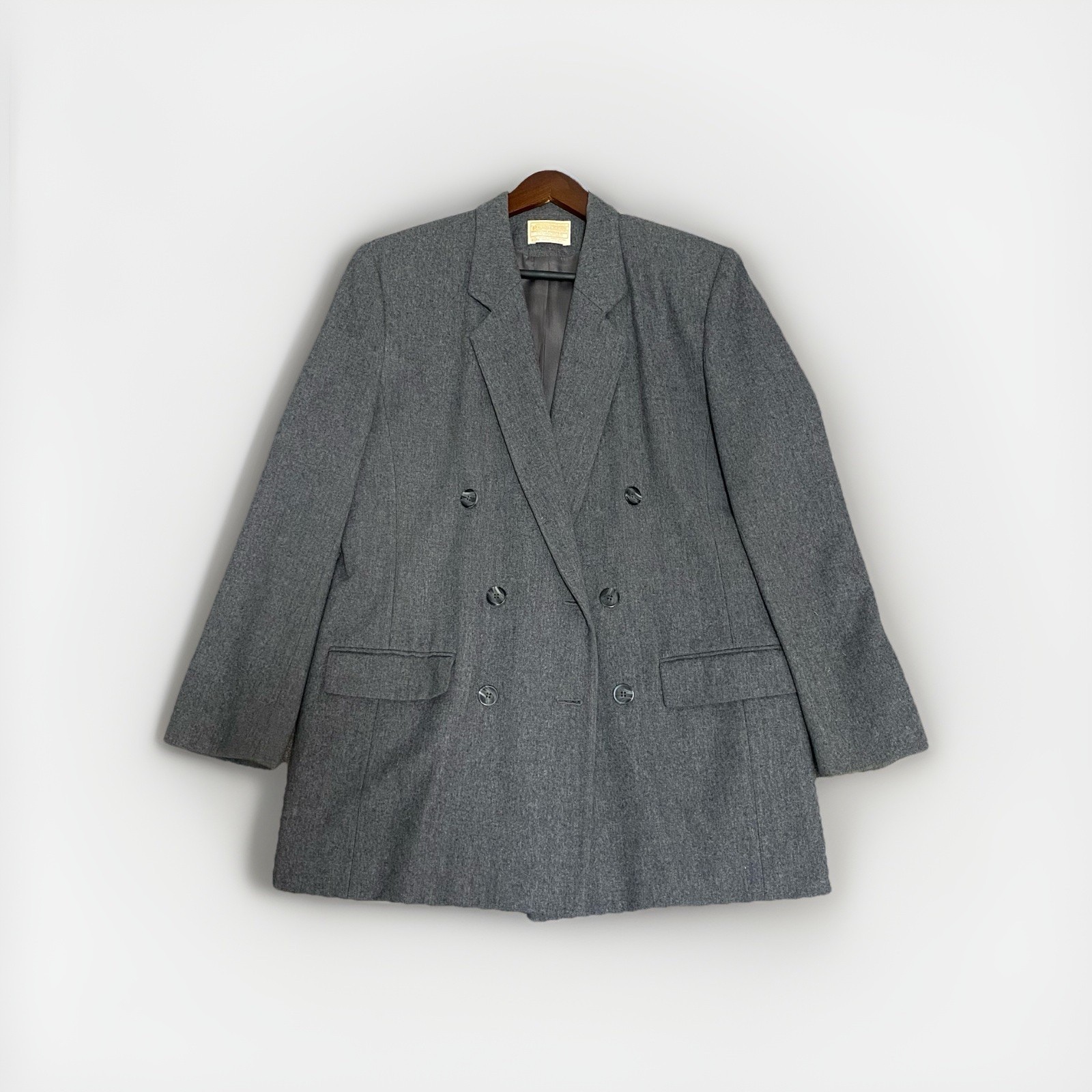 Vintage Pendleton Womens Sz 10 Tall Double Breasted Wool Coat Gray USA Mint EUC