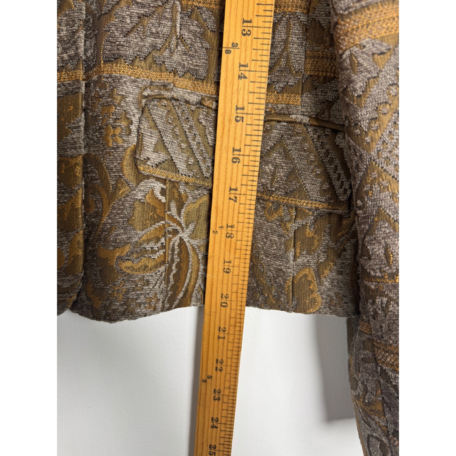 Vintage Harve Benard Womens Size 6 Tapestry Blazer Bronze Gold Damask Jacket