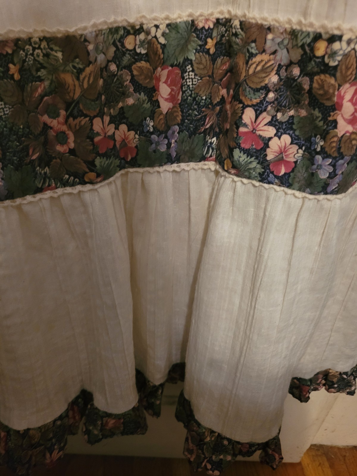 Vintage 70s Long Prarie Dress Cottage Core Vibes. Floral and White Candi Jones