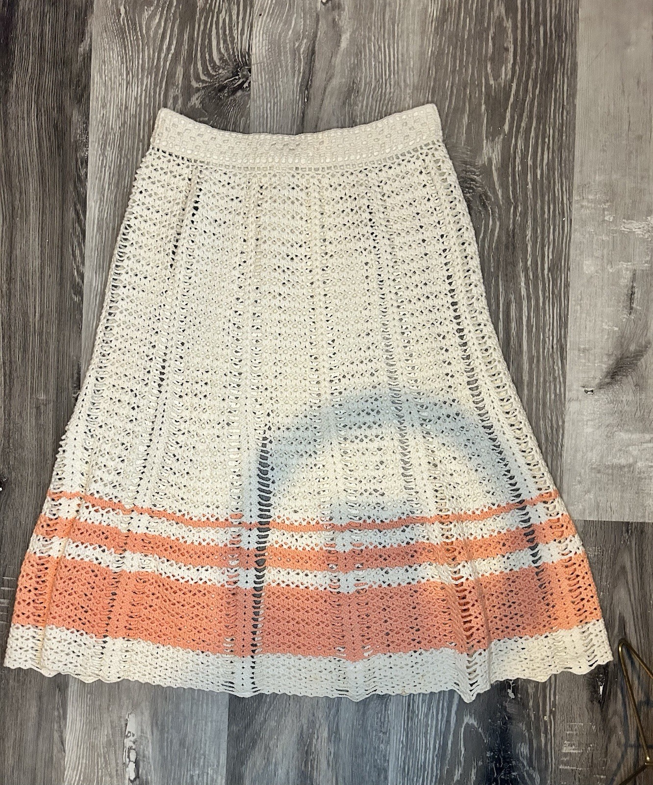 Young Ladies Vintage Crochet Over Skirt. Handmade. Lovely Piece. XS/S