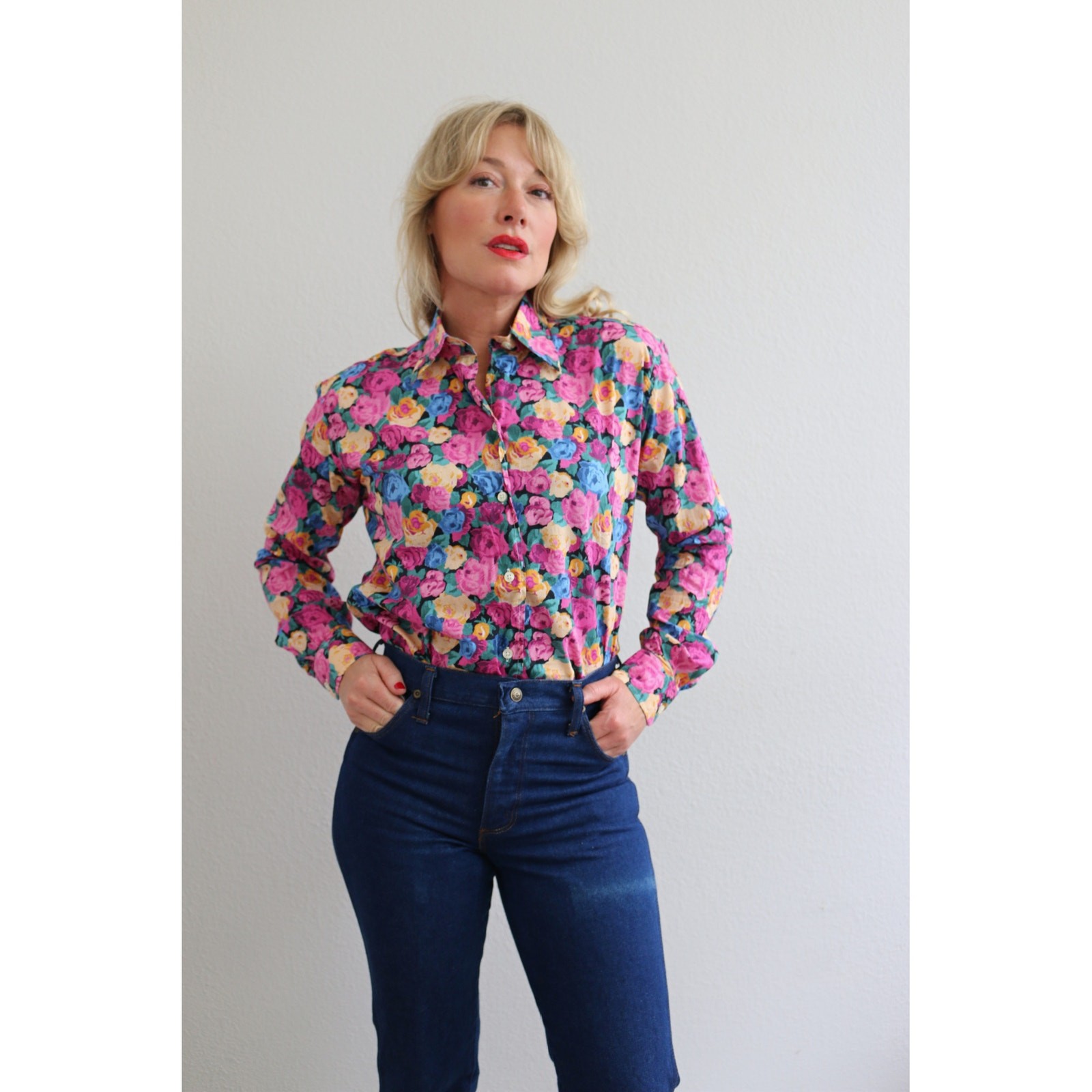 2000’s Vintage Maus & Hoffman Floral Blouse Women’s XS SM MD Liberty Art Fabrics