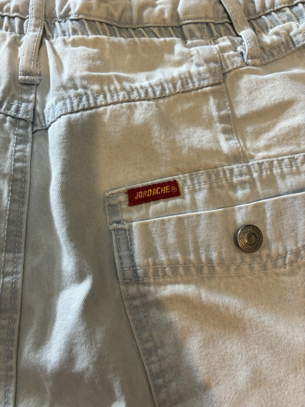 Vintage Jordache Jean High Waisted Shorts Size 11/12 White Paper bag waste