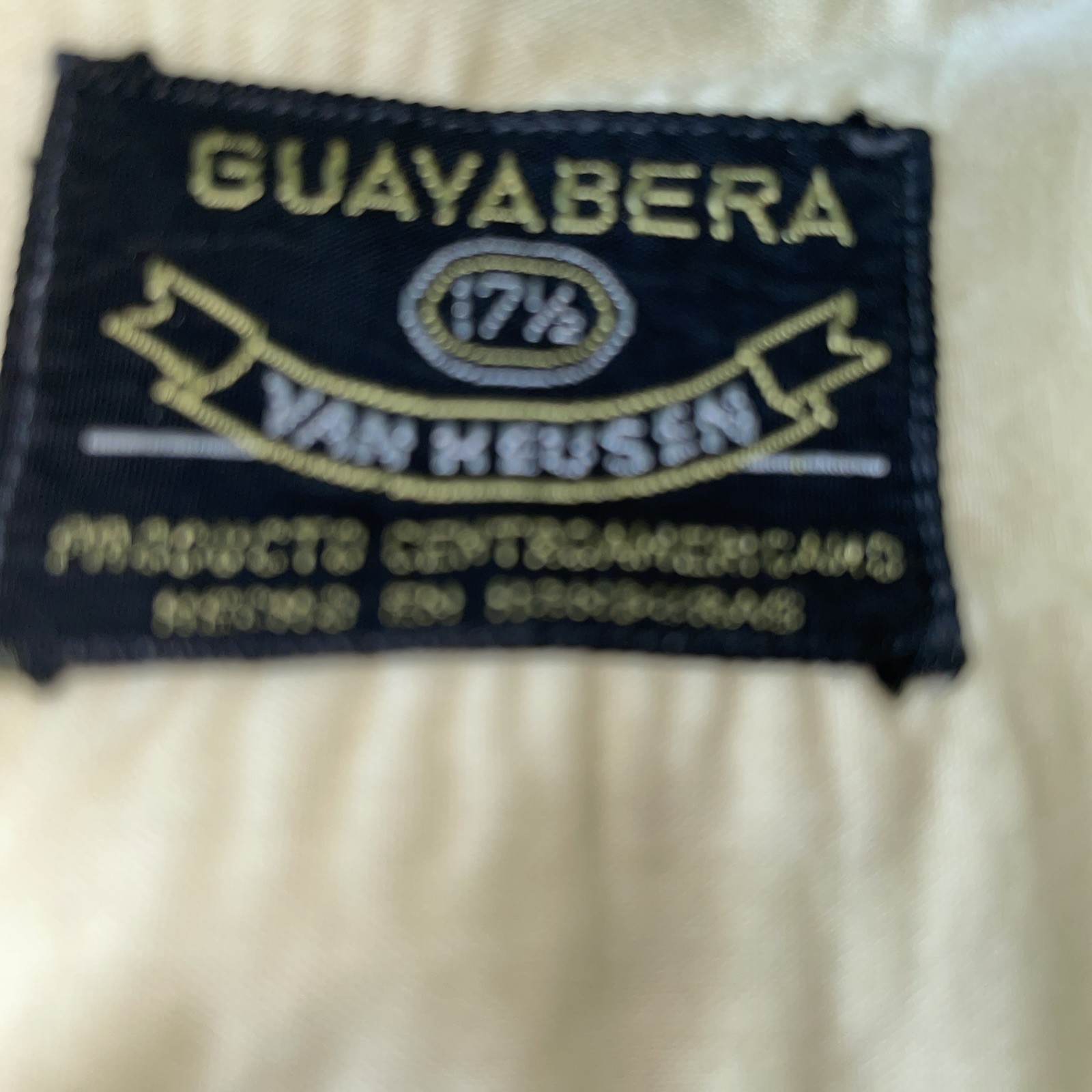 Vtg ’80s Van Heusen Pink Guayabera Embroidered Cuban Button Shirt Sz 17 1/5