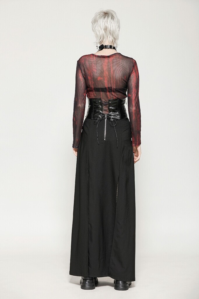 Dark In Love Women Black Gothic Punk Patent Leather Metal Waist Training Corset