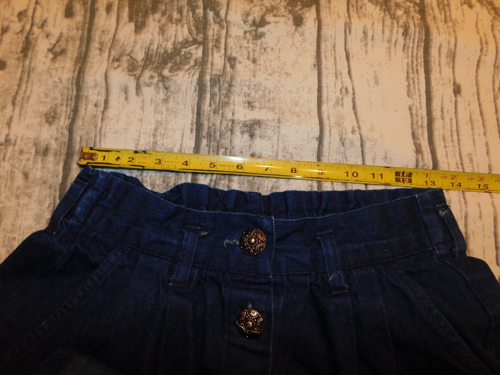 VTG 80s DENIM SKIRT WESTERN COWGIRL BUTTON FRONT BOHO A LINE MIDI sz 14 M/L