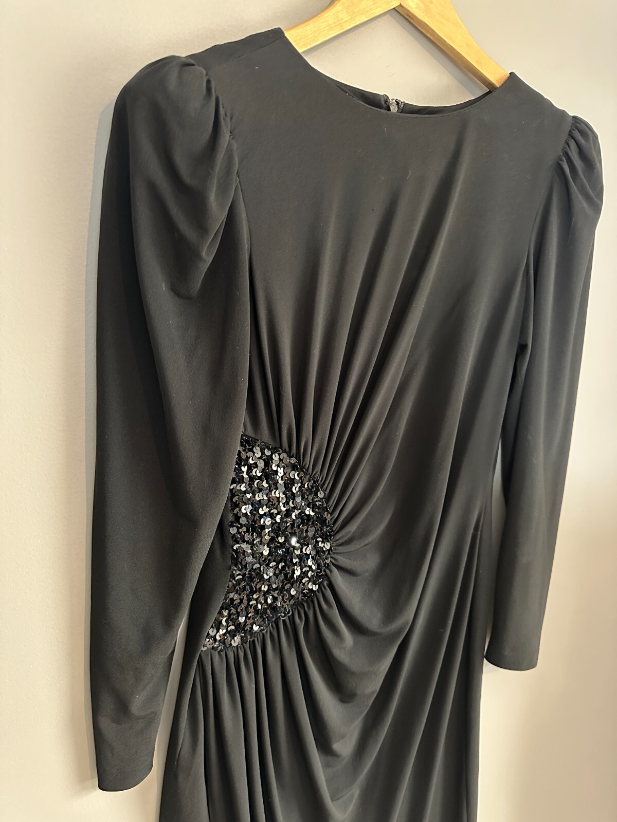 Rimini Vintage Saks 5th Ave Black Dress Womens Size 6 Sequin 80s Glam Formal