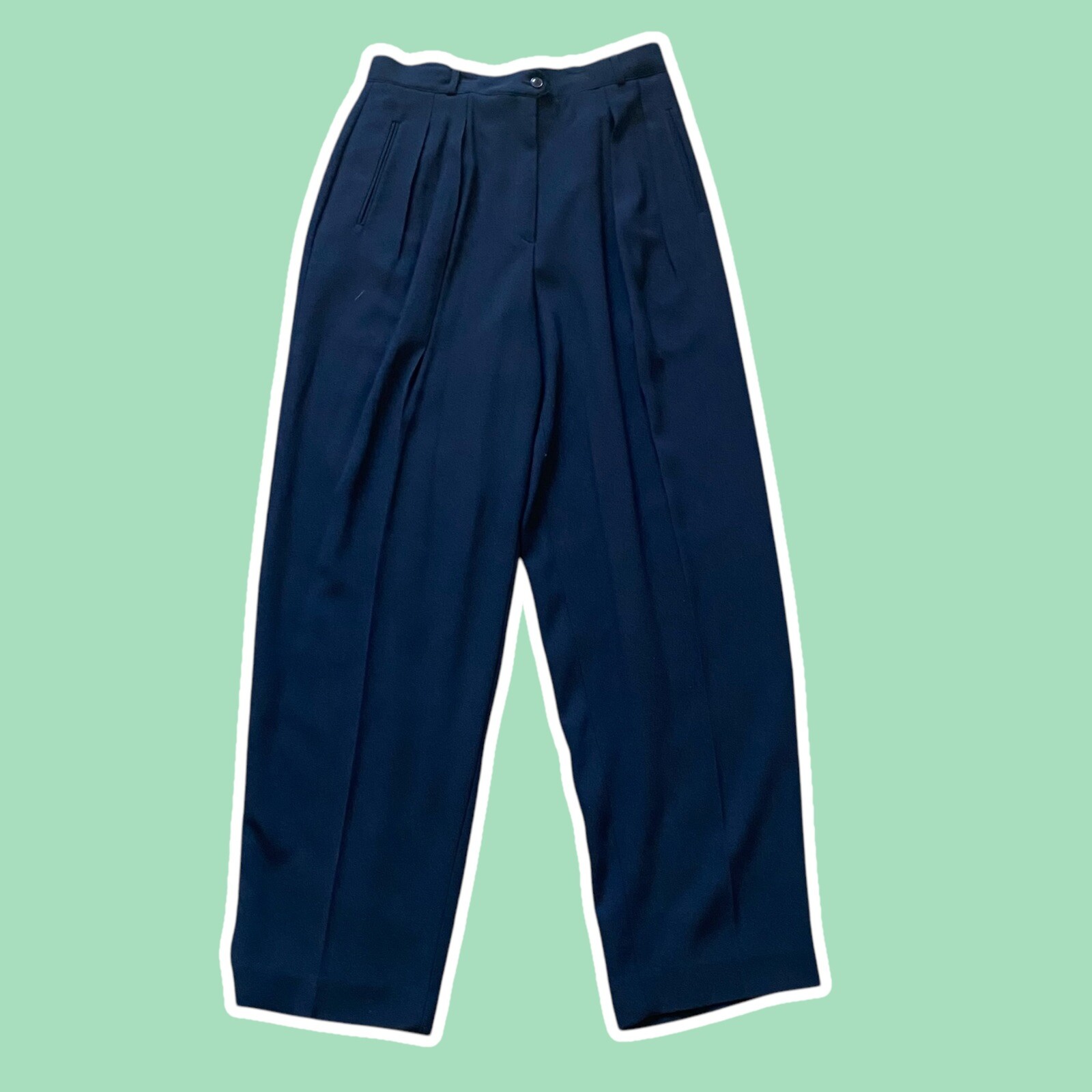 NWT ~ VTG ~ 1980s ~ Liz Claiborne ~ Navy French Finesse Pant ~ Pleated ~ Size 14