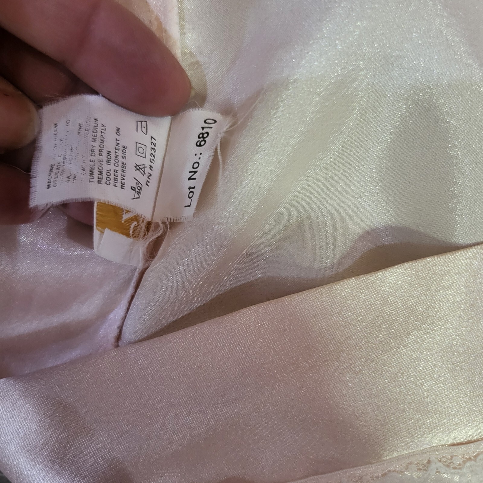 Vintage Barbizon Satin Robe Pink Nude Ribbon Embroidered Tie Sleep Tie Lace