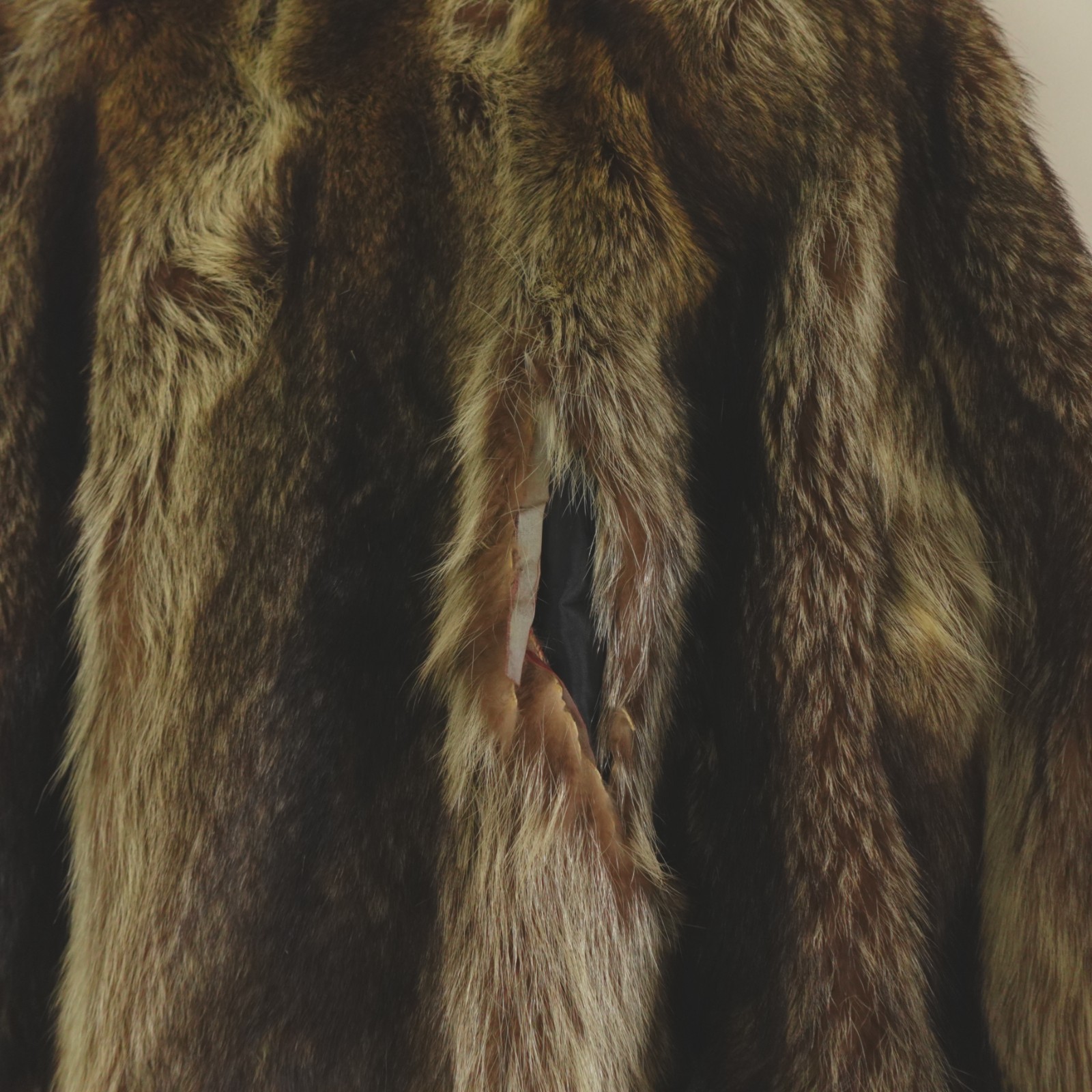 Vintage RM Taylor Co Genuine Raccoon Fur Coat Brown Full Length Women Swing Coat