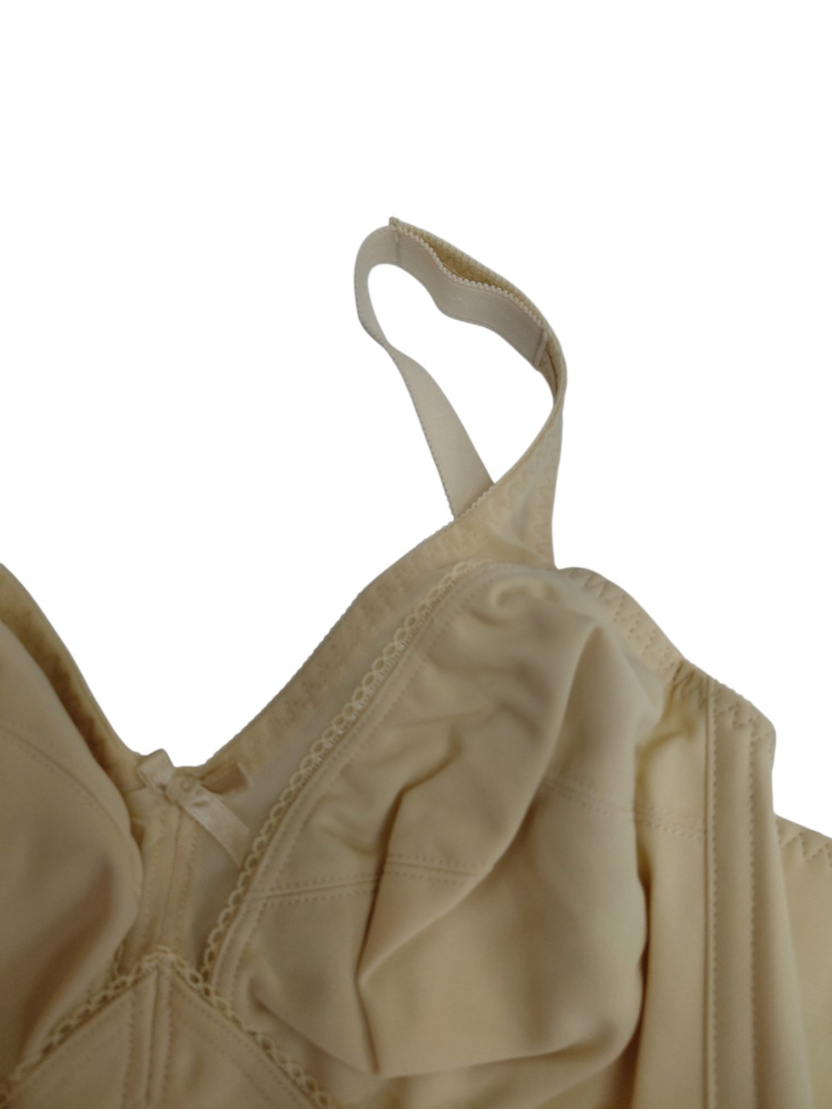 Vintage Crown-nette Longline Beige Bra Size 36B