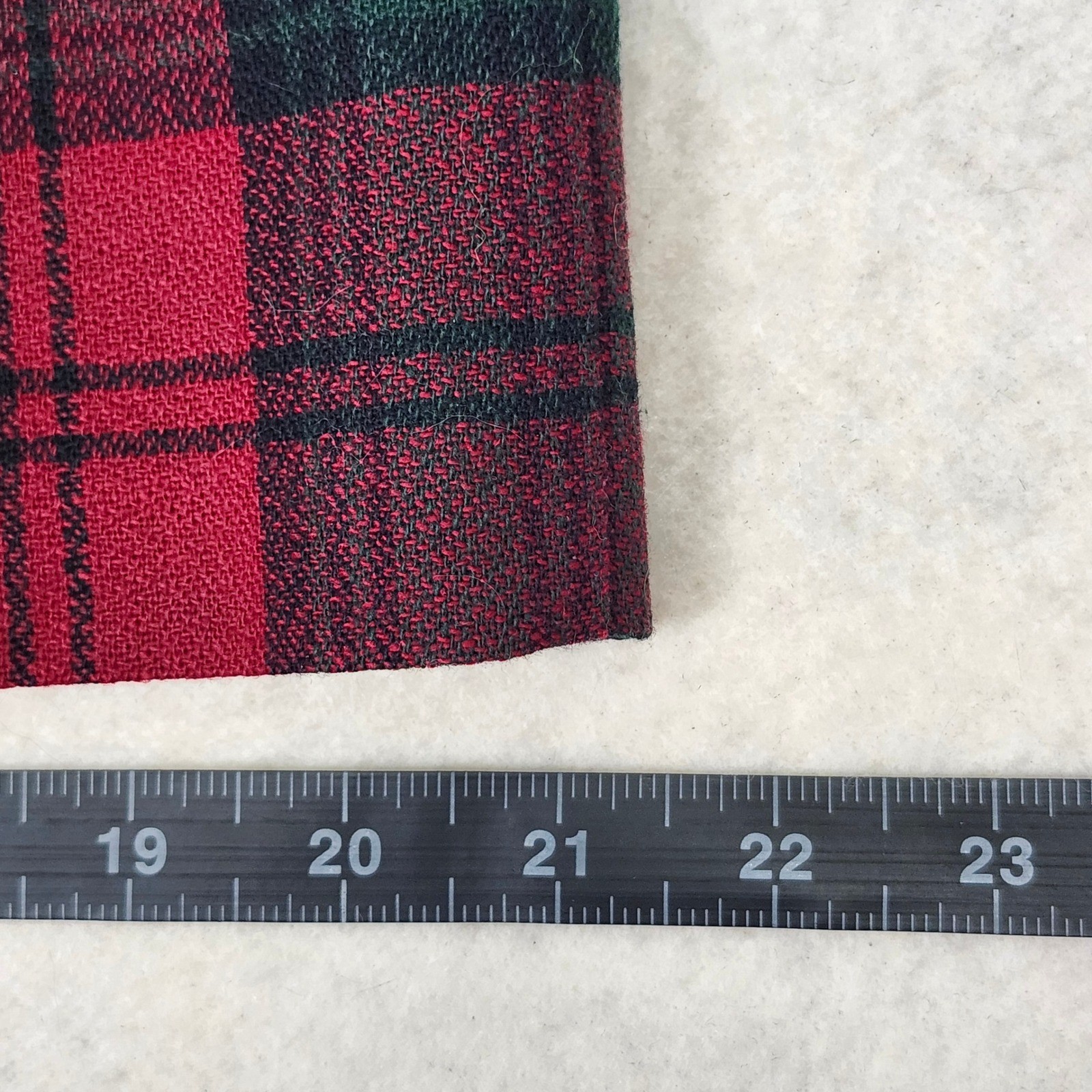 Vintage Tartan Plaid Wool Blend Midi Skirt Red Green Preppy Academic USA 8P