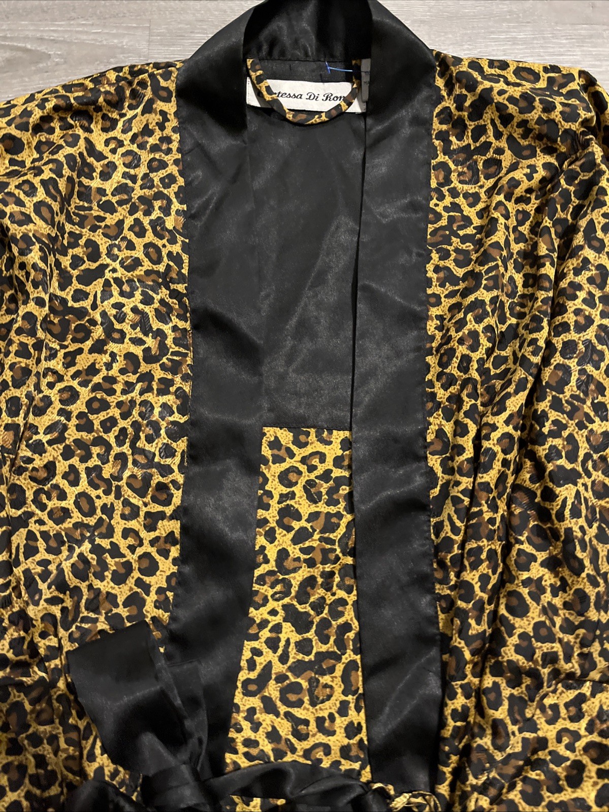Contessa Di Roma Leopard Robe Lingerie Set-Size Medium