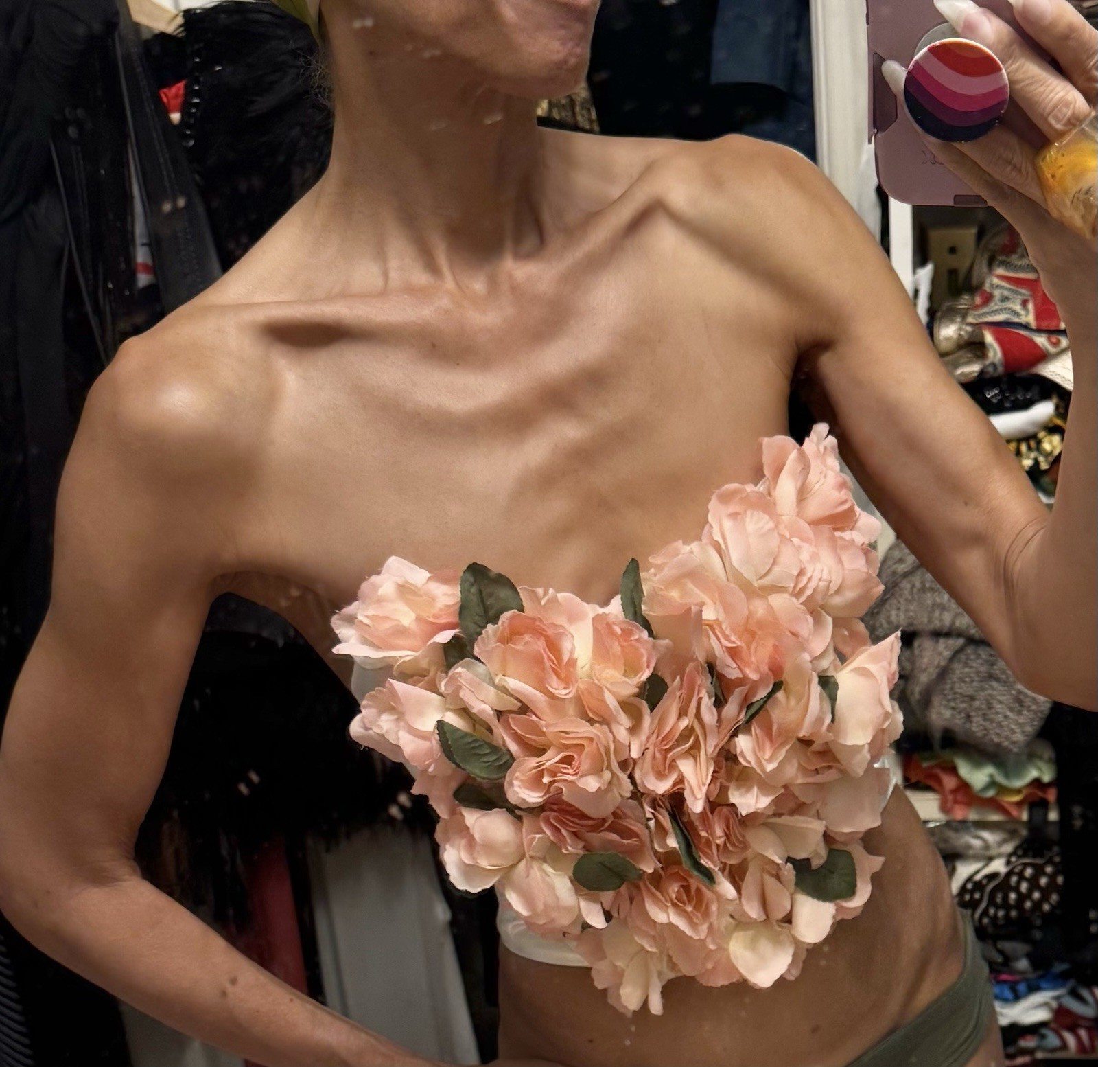 Vtg Victoria’s Secret Flower Bustier Satin Corset 3D Top S Off White Avant