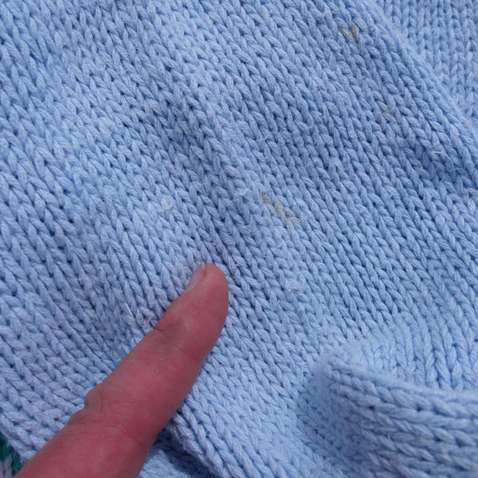 Vintage 1990s Eagle’s Eye adorable pastel bunny cotton/ramie handknit sweater