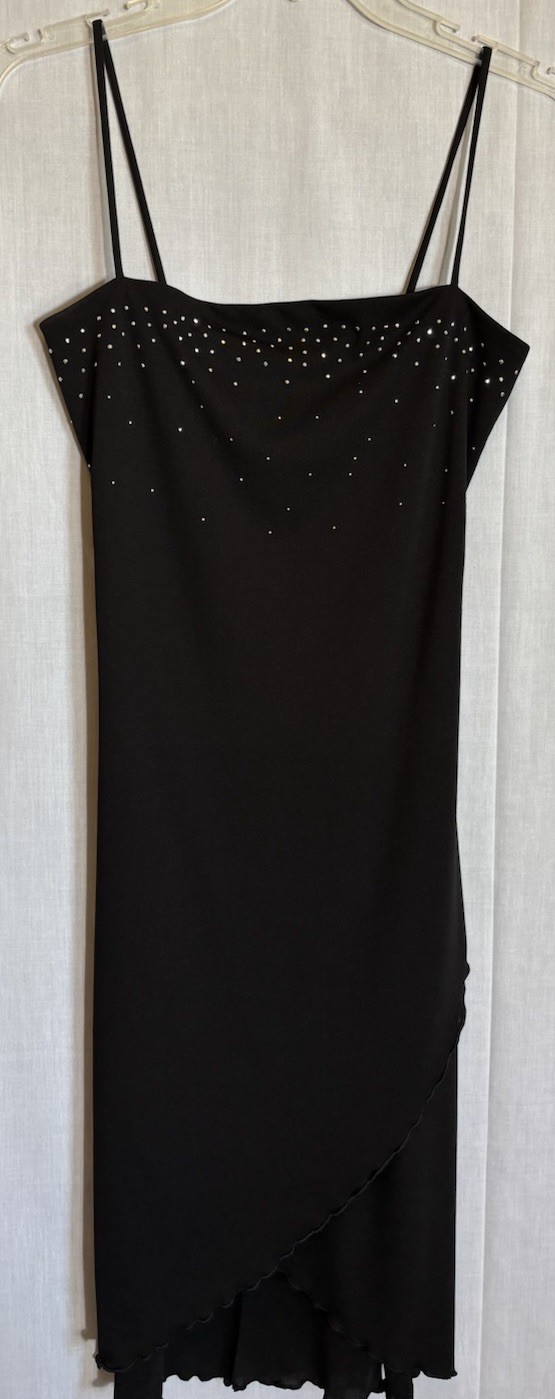 Vintage Finesse 90’s Y2k Black Dress Whimsical Sparkle Feminine Goth Medium NWT