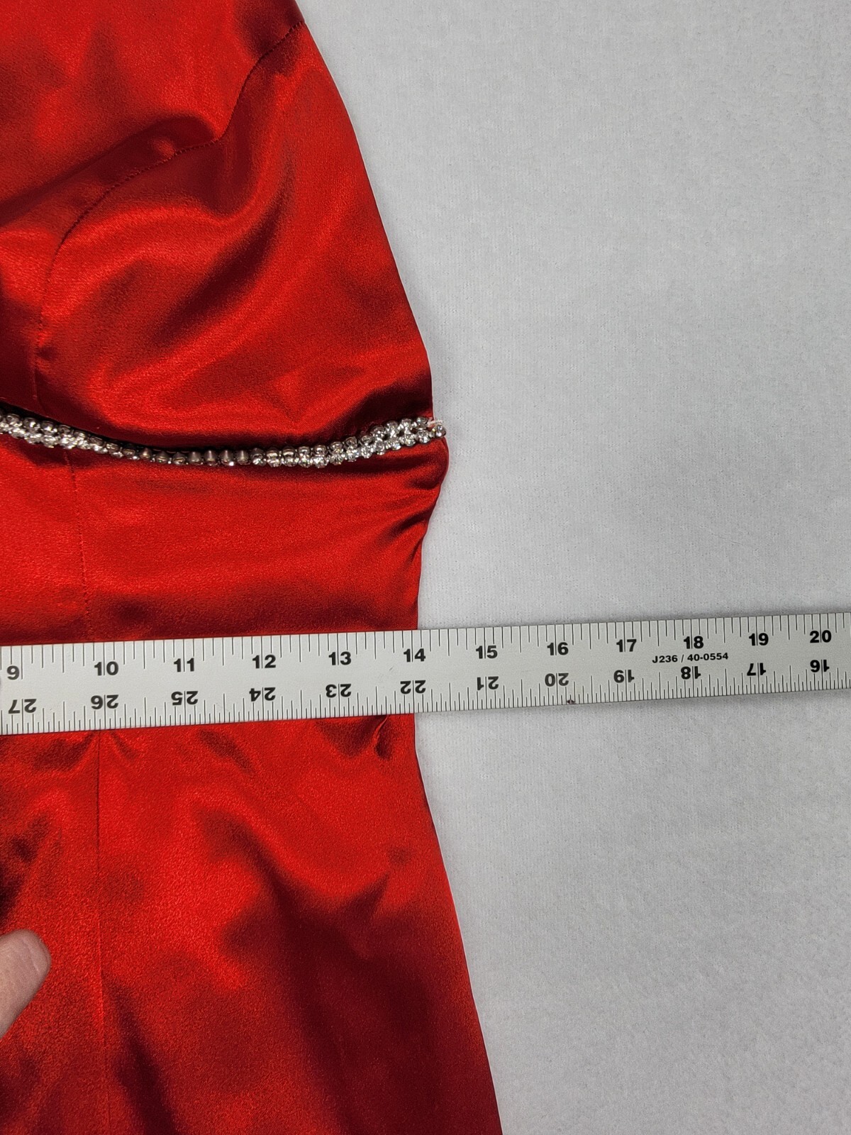 B Darlin 90s Y2K Dress Womens 9 Red Halter Sheath Open Back Diamonds Made In USA