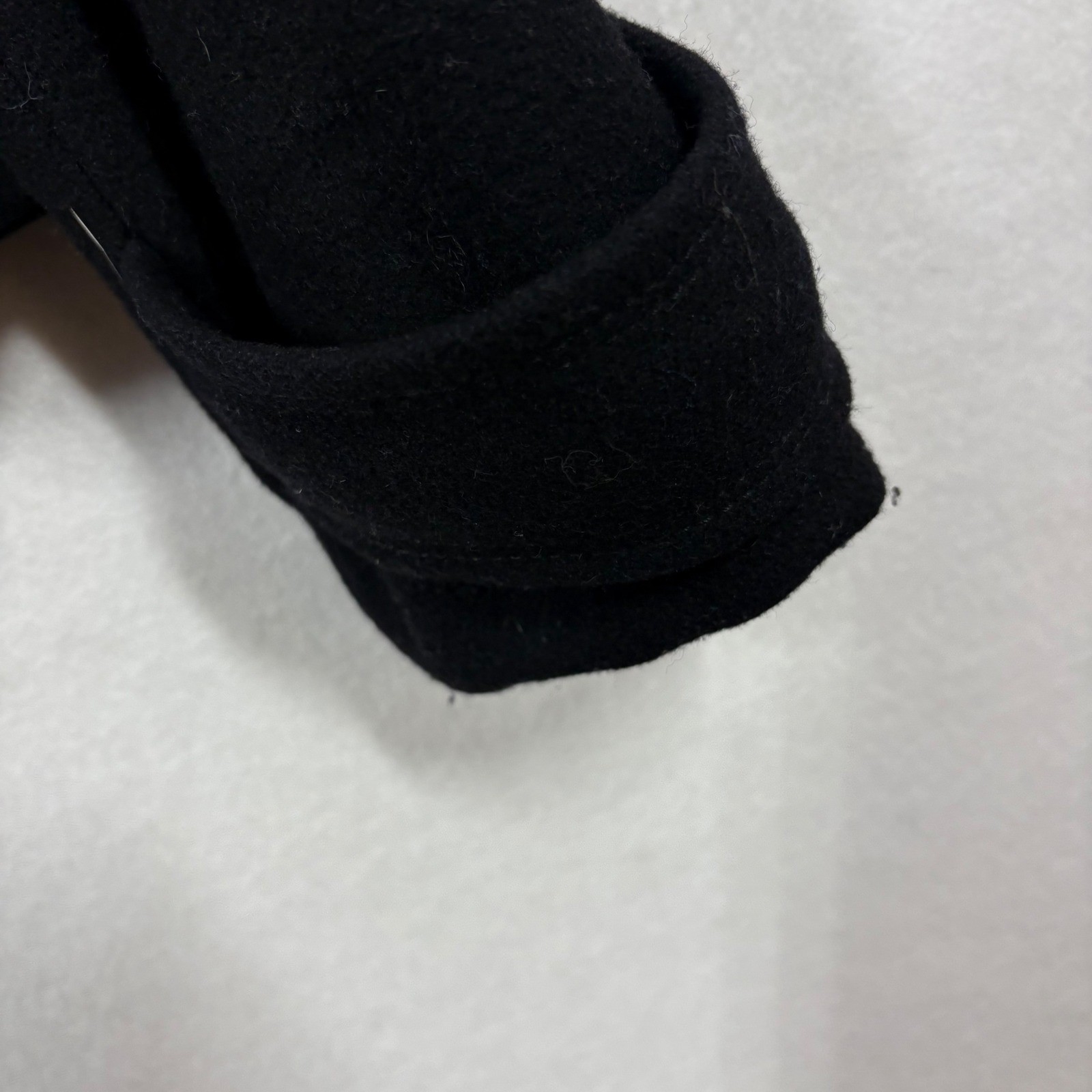 VTG Y2K Pea Coat Womens Medium Black Wool Double Breasted Classic Old Navy 2000s