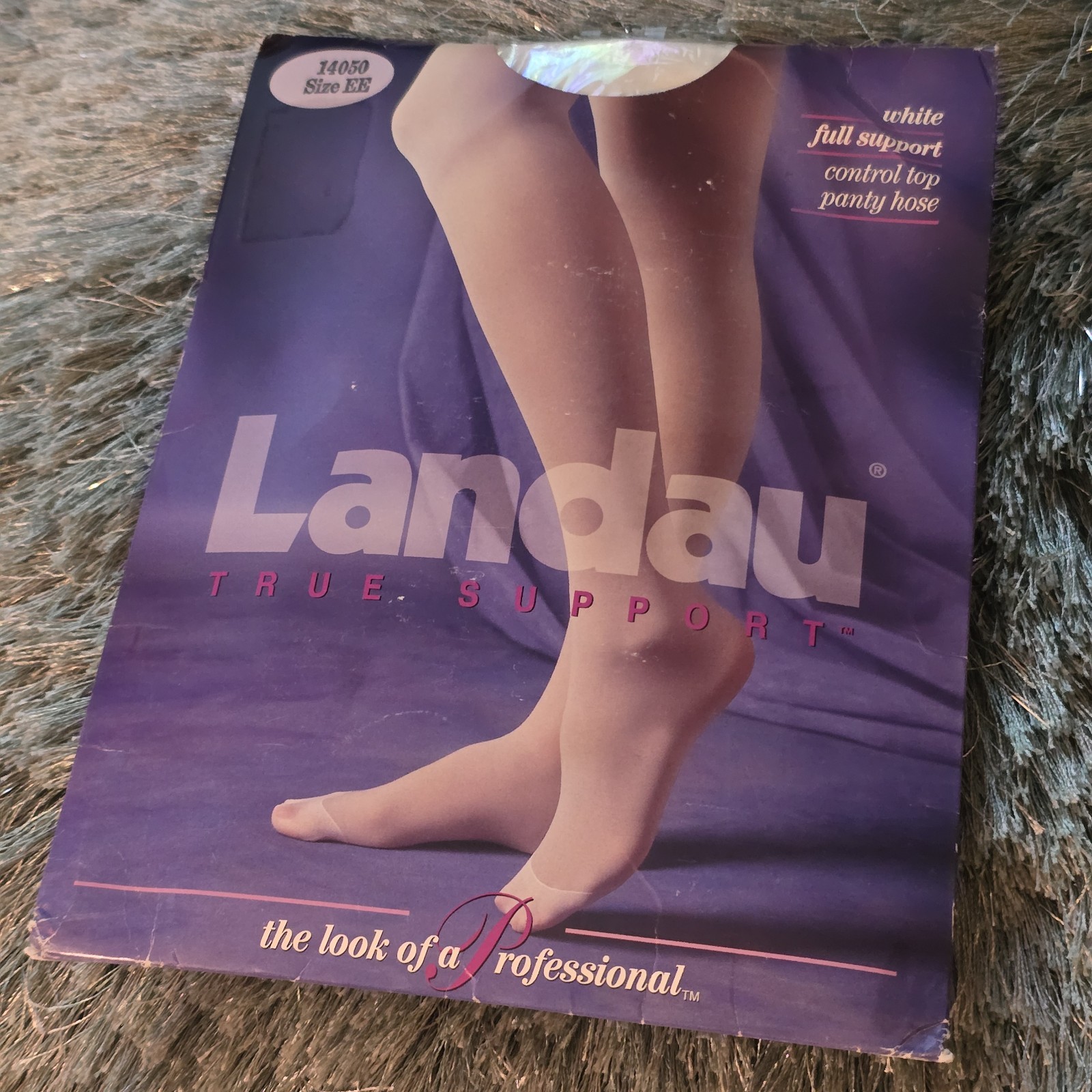 Vtg Landau True Support Pantyhose Medical Nursing White Nylons Control Top ~Prop